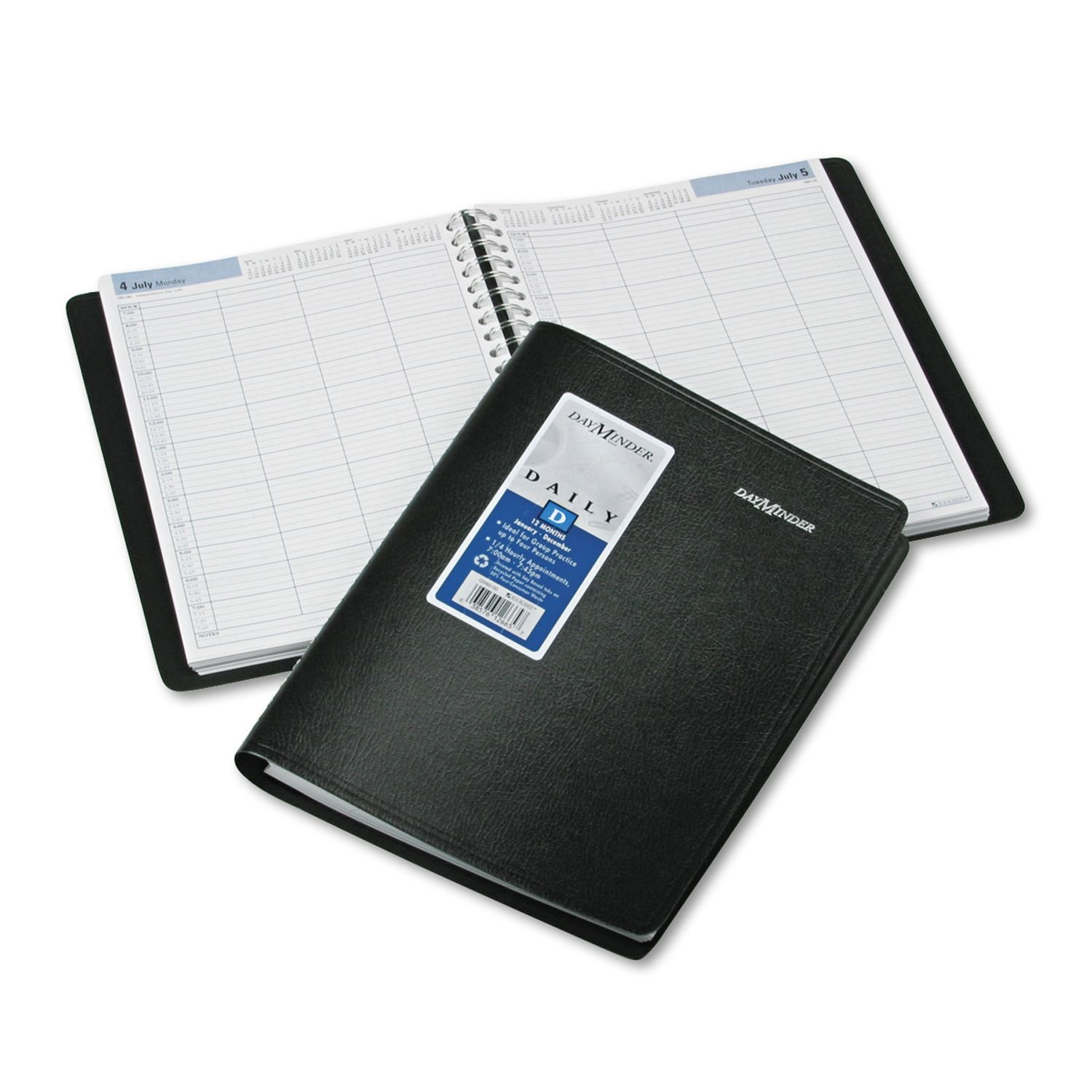 DayMinder 2023 4-Person Group Planner - A5 Size 100-Page Family & Team Organizer - Perfect for Office Meetings, Family Scheduling & Project Coordination