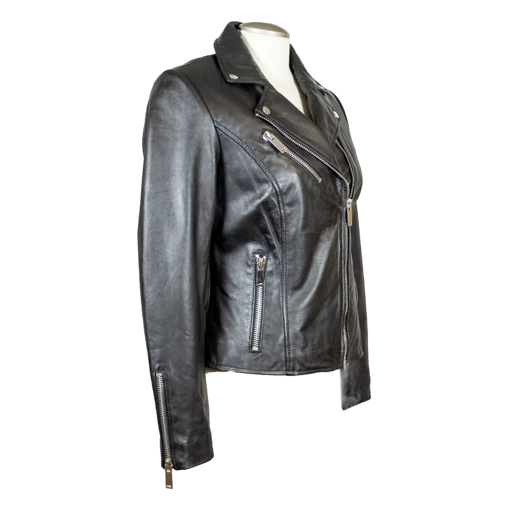 BOL Women's Biker Style Leather Jacket - Fashion Motorcycle Jacket for Women, Genuine Leather, Stylish Outerwear for Riding & Everyday Wear