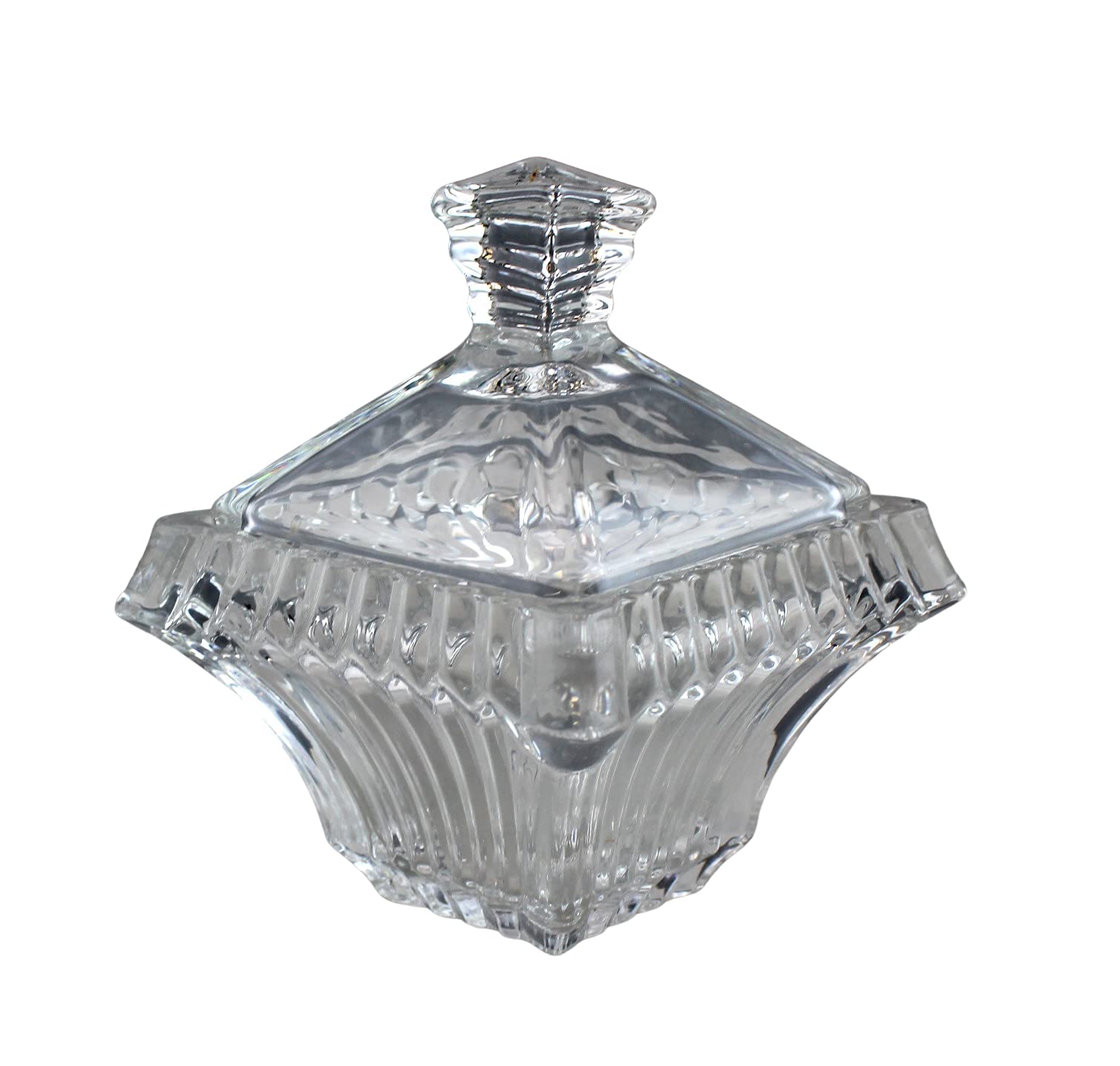 Premium Glass Candy and Sugar Bowl with Lid - 5.25