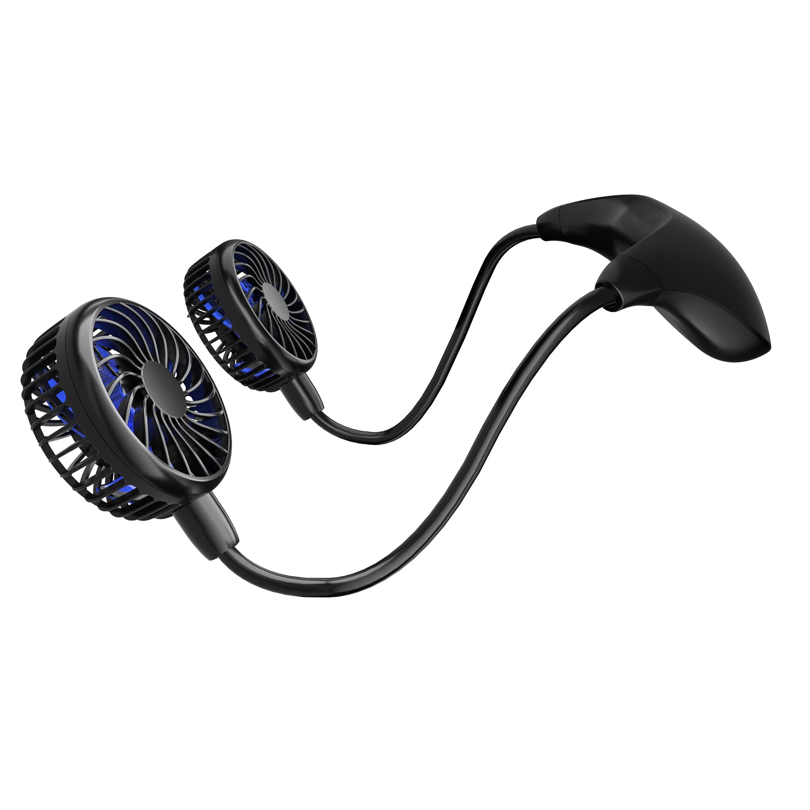 10000mAh Rechargeable Neck Fan with 360° Rotation - Hands Free Portable Personal Cooling Fan for Travel, Sports, Hiking & Outdoor Activities - Long Lasting 48H Battery Wearable Fan for Disney Trips, Cycling & Summer Heat Relief