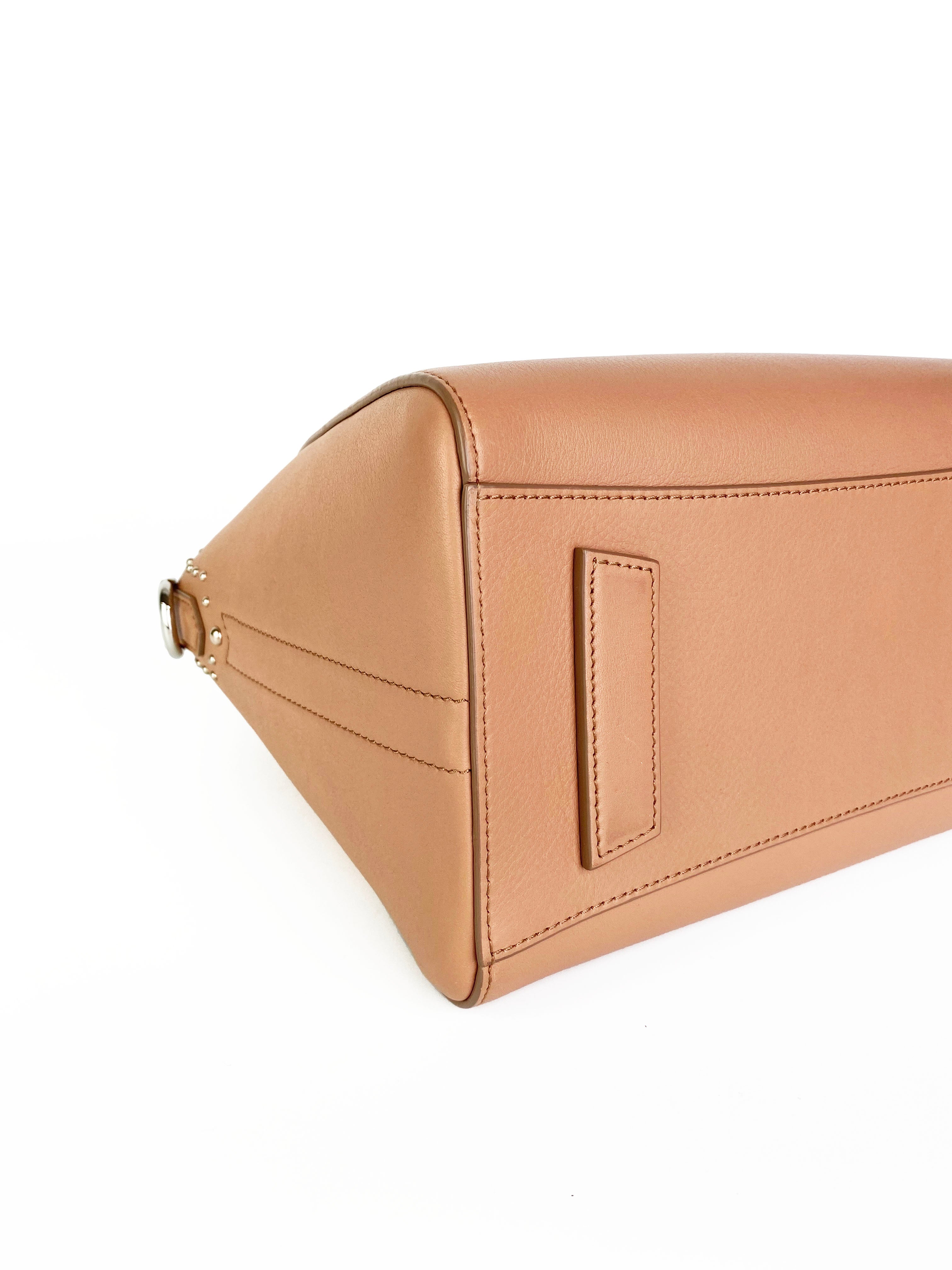 Givenchy Small Antigona Studded Tote Bag in Nude Pink | Luxury Designer Handbag for Women | Perfect for Work, Travel & Evening Events