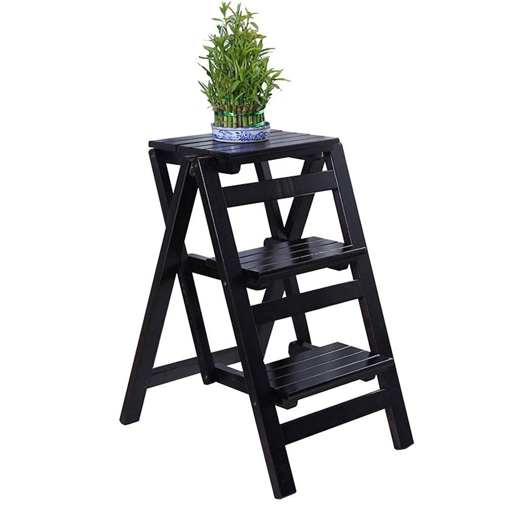Foldable Wooden Step Stool for Kitchen, Garden & Home Use - Portable Ladder Stool for Kids & Adults - Multi-Purpose Plant Stand & Household Stair Chair - Perfect for Reaching High Shelves, Gardening & Home Decor