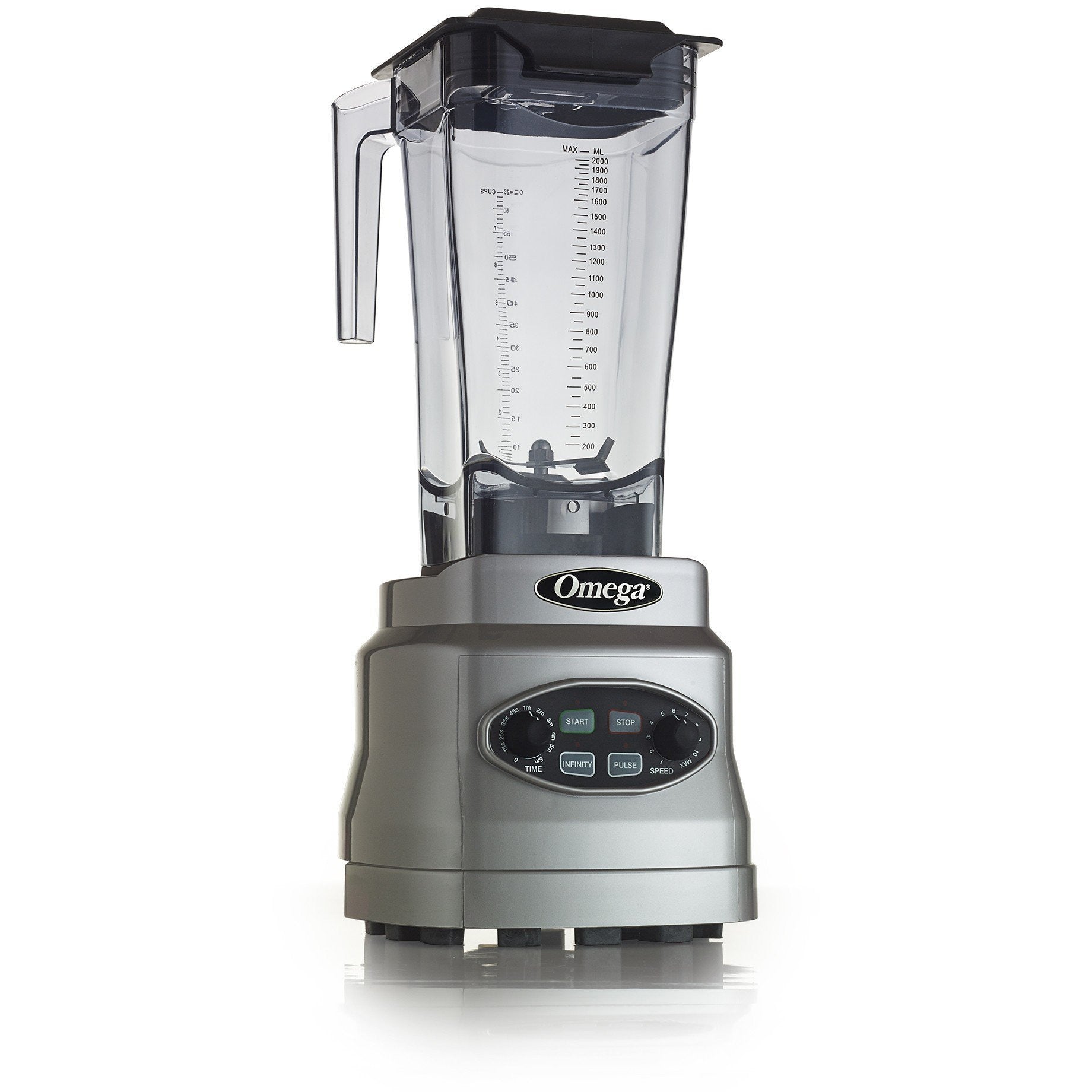 Omega OM7560S 10-Speed Commercial Blender - High Power Professional Smoothie & Juice Maker for Restaurants, Cafes & Smoothie Bars - Perfect for Frozen Drinks, Shakes & Food Prep
