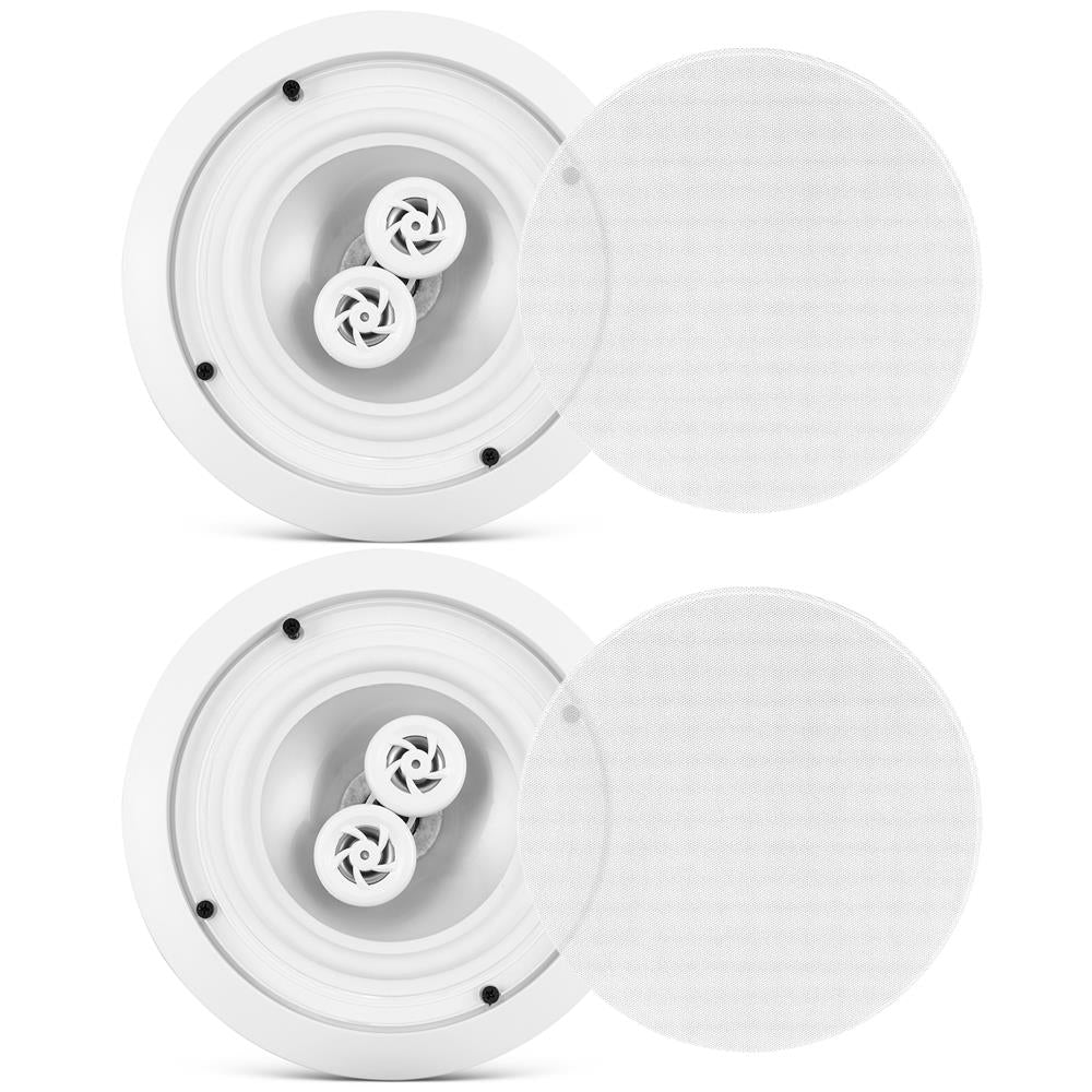 6.5 Inch Waterproof In-Ceiling Speakers for Home Theater, Bathroom, Kitchen & Outdoor - High-Quality Stereo Sound for Indoor and Outdoor Use