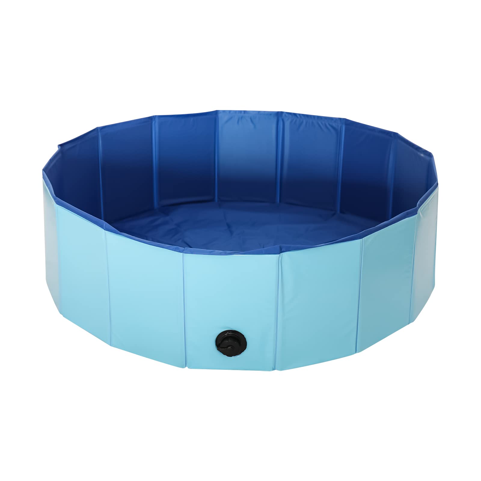 Foldable PVC Pet Swimming Pool - Portable Collapsible Dog Bath Tub for Indoor & Outdoor Use, Blue (47