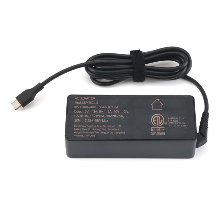 45W Fast Laptop Charger Replacement for Acer Chromebook - USB-C Power Adapter with Quick Charge - Perfect for Home, Office & Travel Use