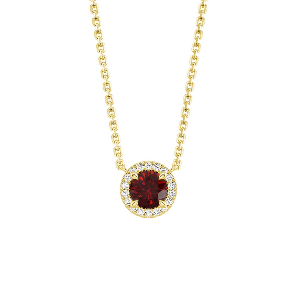 Eternal Halo Personalized Birthstone Necklace - Custom Name & Birth Month Jewelry Gift for Women, Mom, Wife | Perfect for Birthday, Anniversary, Mother's Day & Special Occasions