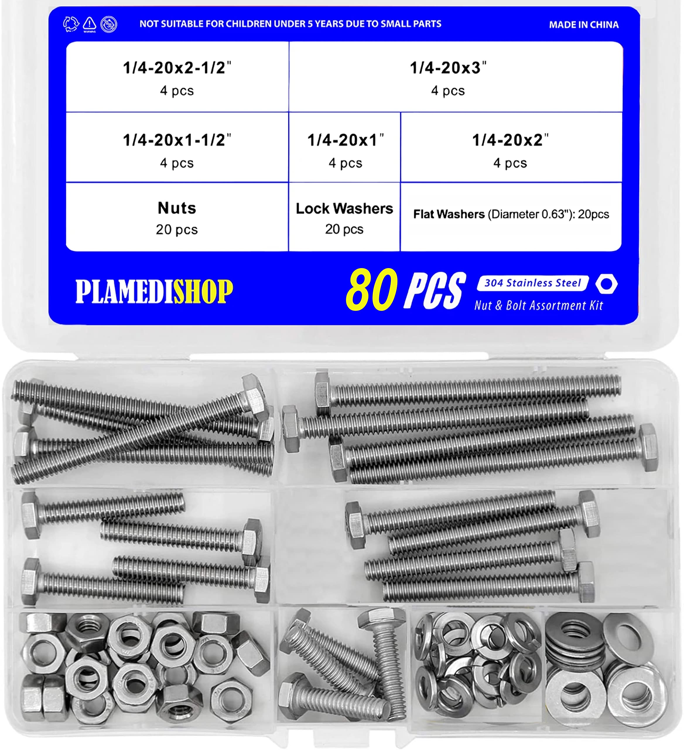 Alloy Steel Hex Bolt & Nut Kit - Heavy Duty for Construction & Repair