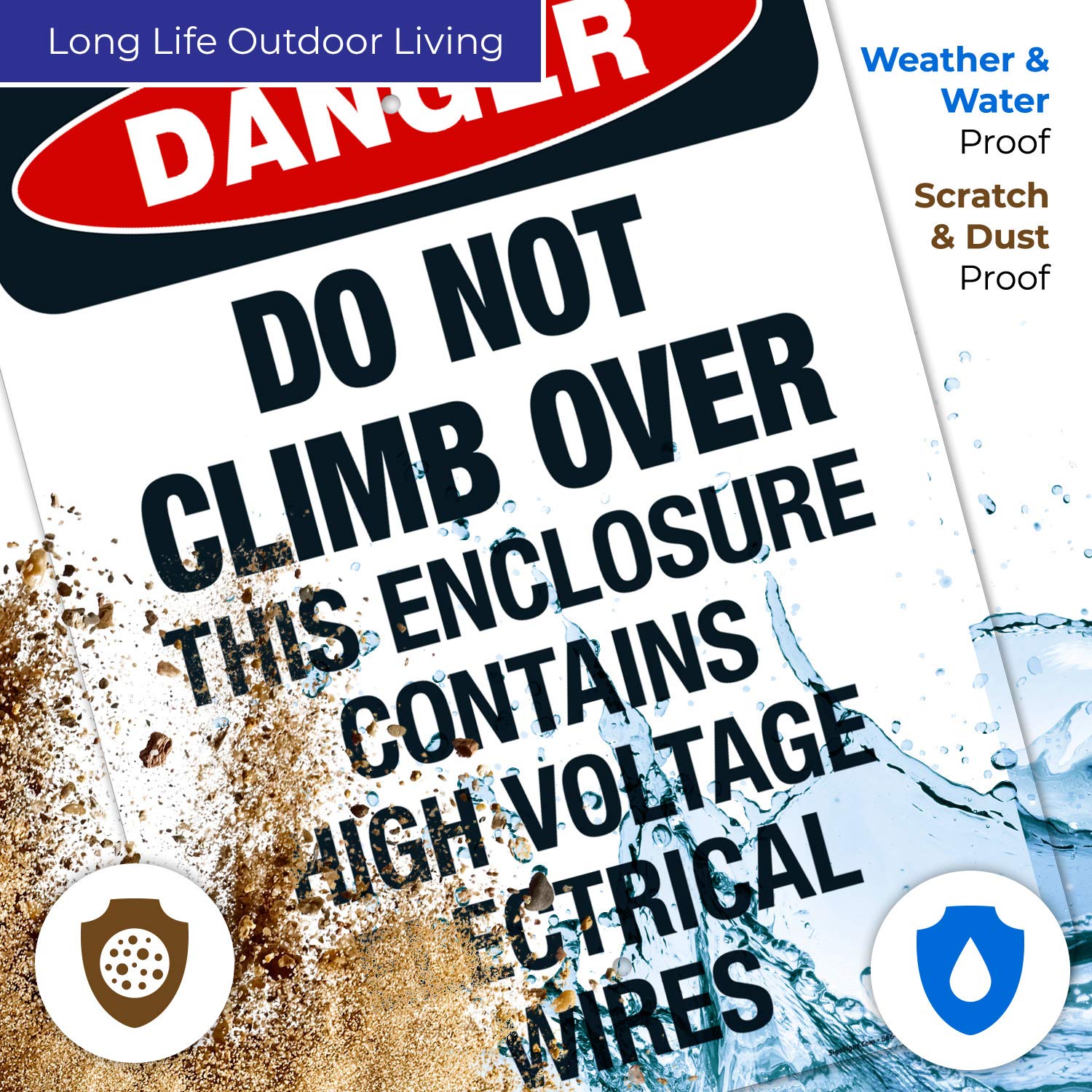OSHA Approved 'Do Not Climb Over' Danger Sign - 18x24 Inch Rust-Free Aluminum Safety Sign - Fade Resistant for Indoor/Outdoor Use - Made in USA - Perfect for Construction Sites, Warehouses & Industrial Areas