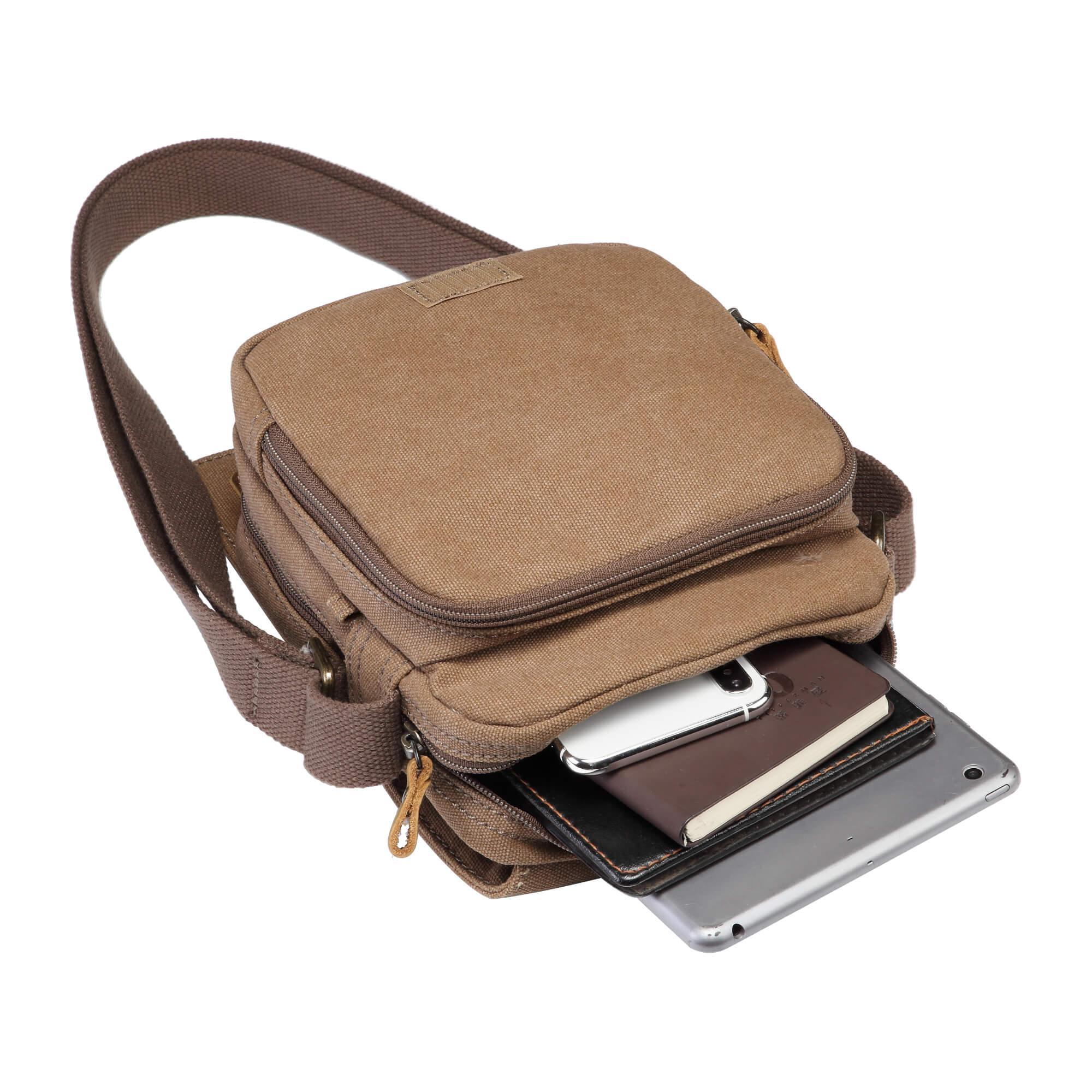 TRP0220 Troop London Classic Canvas Crossbody Bag - Stylish & Durable for Travel, Work & Everyday Use