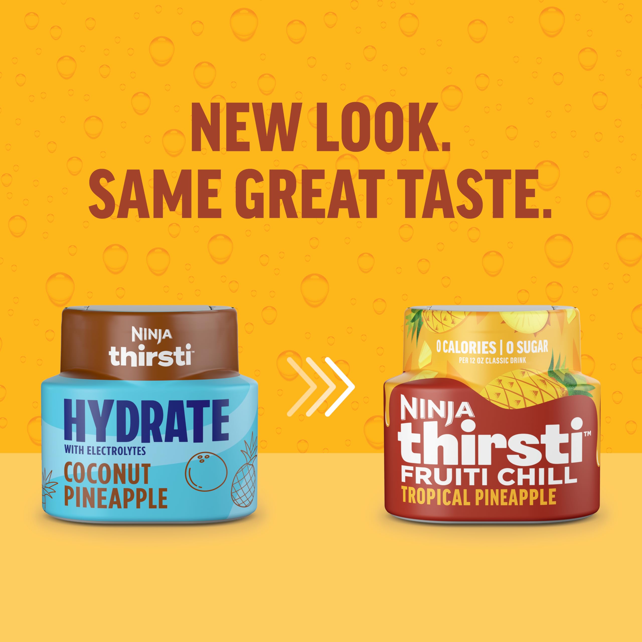 Ninja Thirsti Flavored Water Drops - Tropical Pineapple, Zero Sugar & Zero Calories, Makes 17 (12oz) Drinks, 3 Pack - Perfect for Hydration at Gym, Office or Outdoor Activities