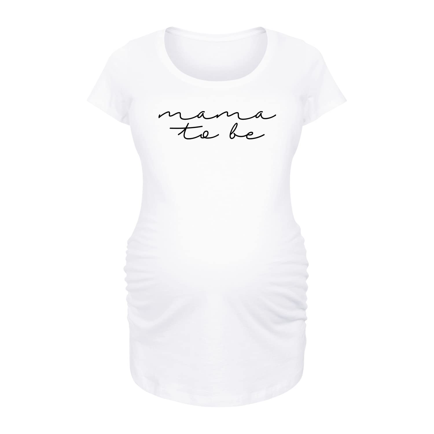Bloom Maternity - Mama to Be Script Maternity Scoop Neck T-Shirt - Comfortable Pregnancy Tee for Expecting Mothers - Perfect for Baby Showers, Maternity Photos & Everyday Wear