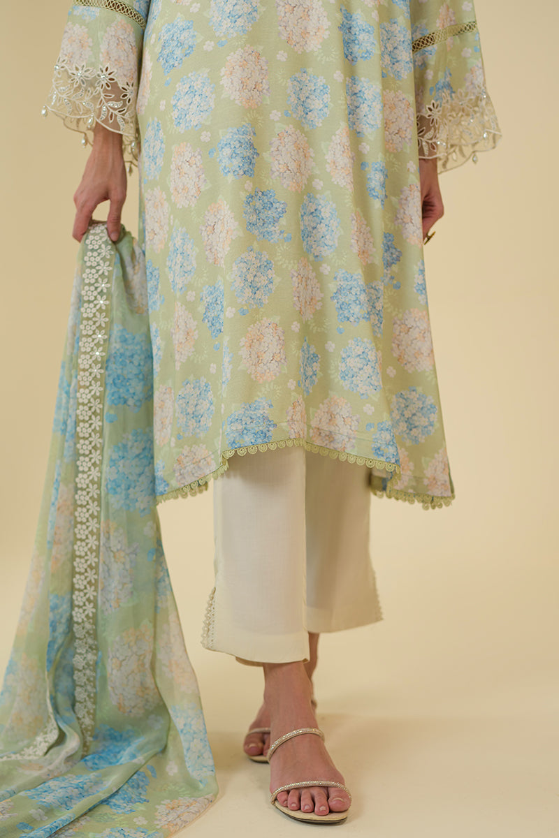 AMBROSIA 2PC Set (Embroidered Cotton Shirt & Dupatta Scarf) - Elegant Indian Ethnic Wear for Women, Perfect for Weddings, Festivals & Special Occasions
