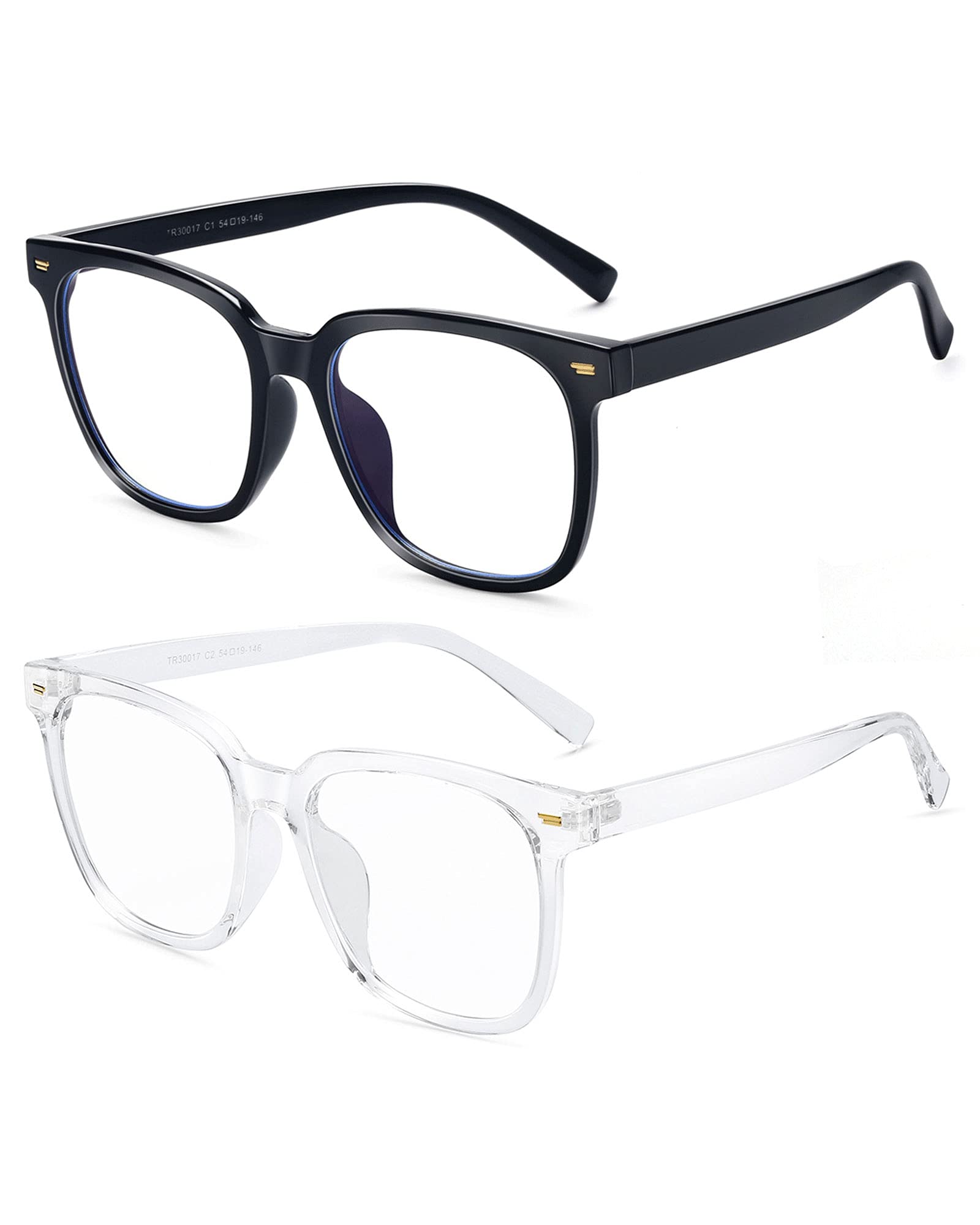 Blue Light Blocking Glasses for Women & Men - PANNER Oversized Square Anti Glare Computer Glasses to Reduce Eyestrain | Perfect for Office Work, Gaming & Screen Time