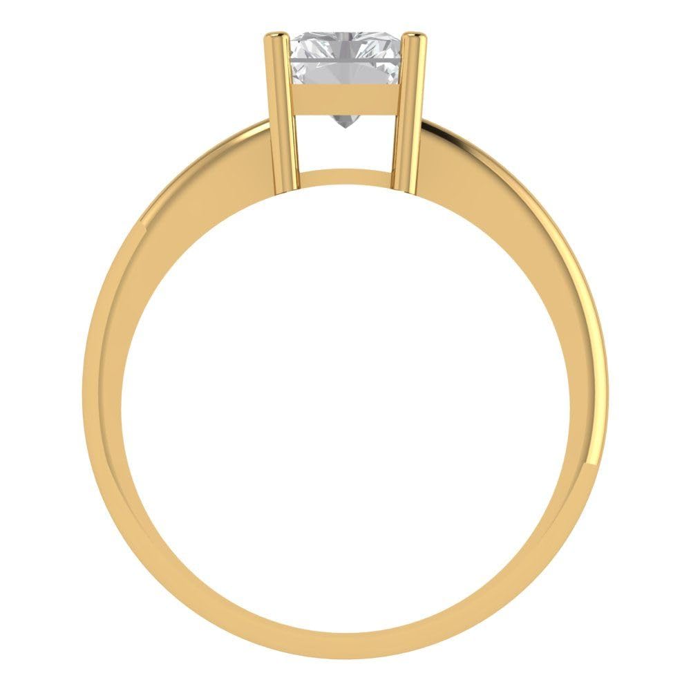 1.75Ct Radiant Cut Moissanite Engagement Ring in 14K Yellow Gold - Clara Pucci Solitaire Ring for Women, Wedding Proposal, Anniversary Gift