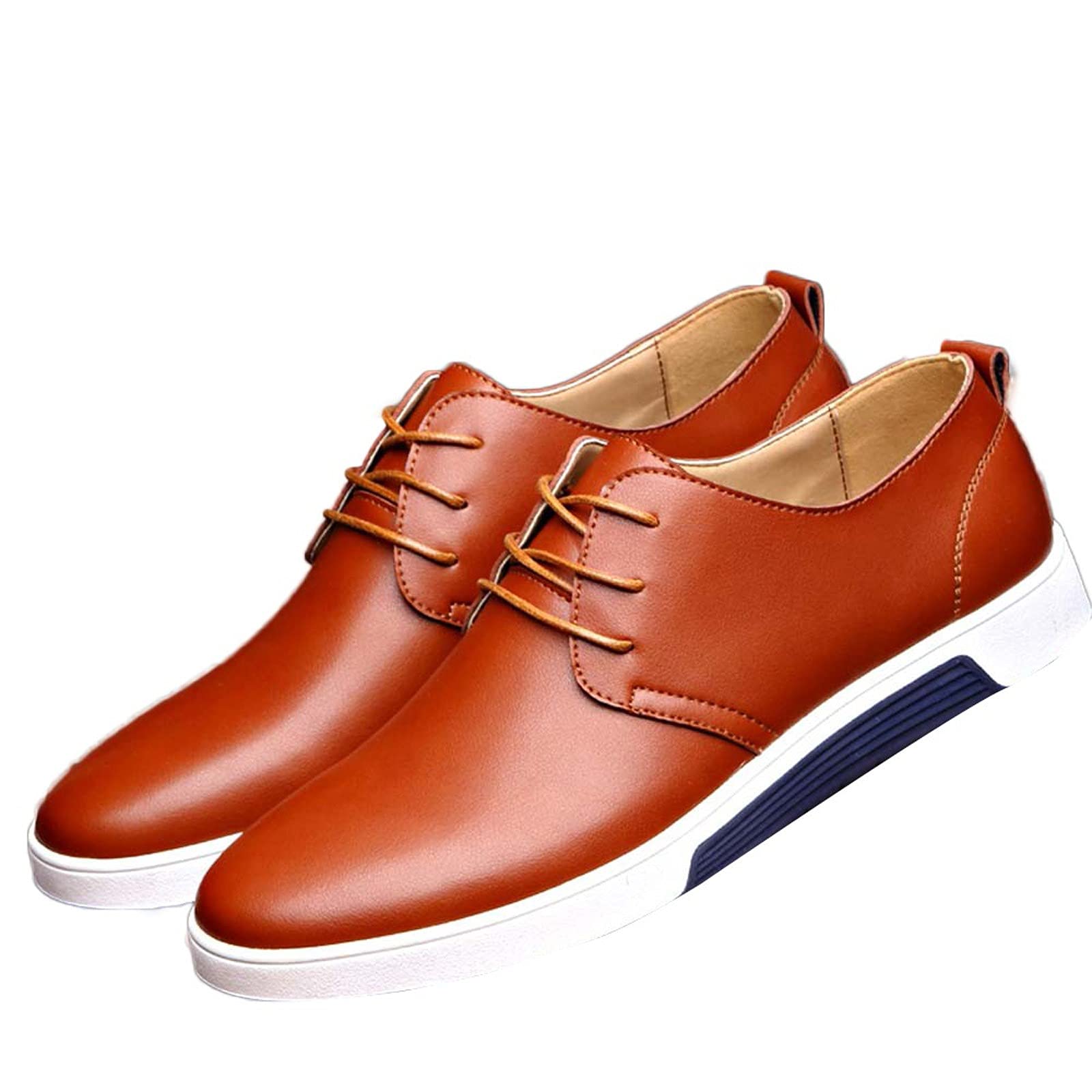 **Men's Breathable Leather Boat Shoes - Business Casual & Formal Style White High-Top Shoes for Work, Office & Outdoor Activities**
