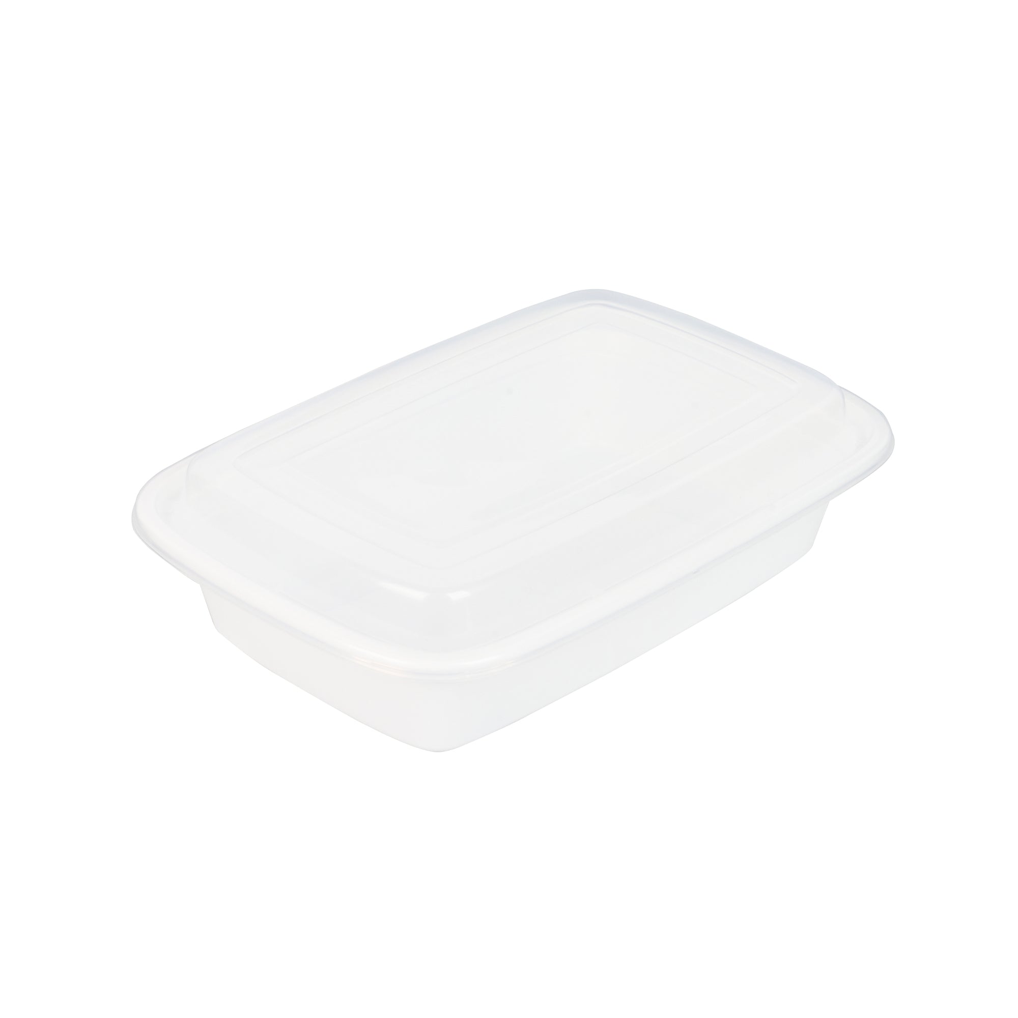 24 oz Rectangle White Plastic To Go Containers with Clear Lids - 50 Pack, Microwave Safe Food Storage (8
