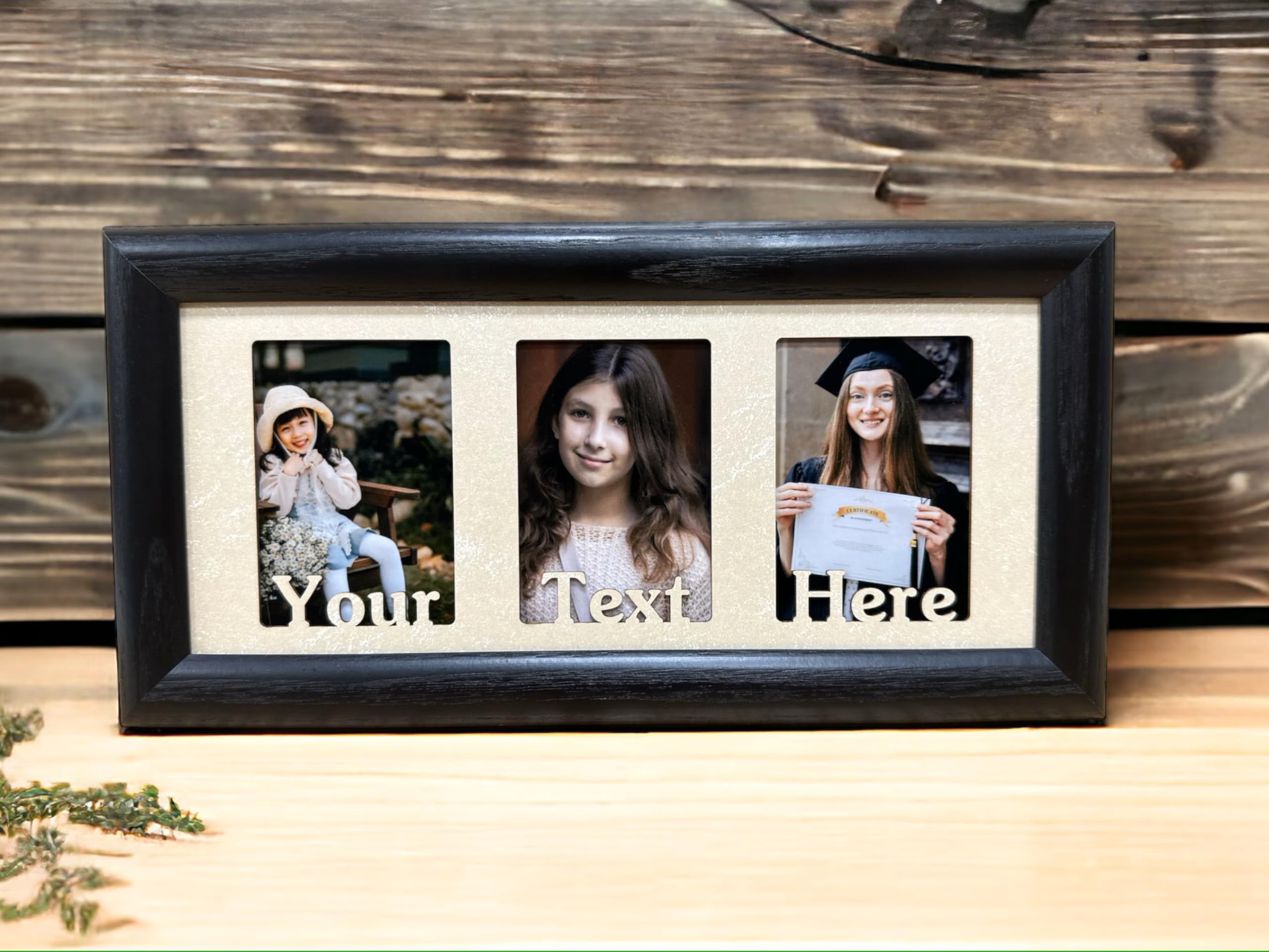 Custom Triple 2x3 Wallet Photo Frame - Personalized Picture Holder for 3 Wallet-Sized Photos | Perfect for Gifts, Keepsakes & Travel Memories