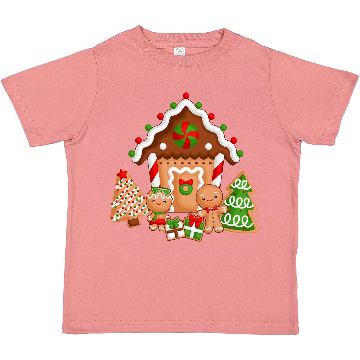 Inktastic Gingerbread House Christmas Toddler T-Shirt - Cute Holiday Outfit for Kids, Festive Toddler Apparel for Christmas Parties & Family Photos
