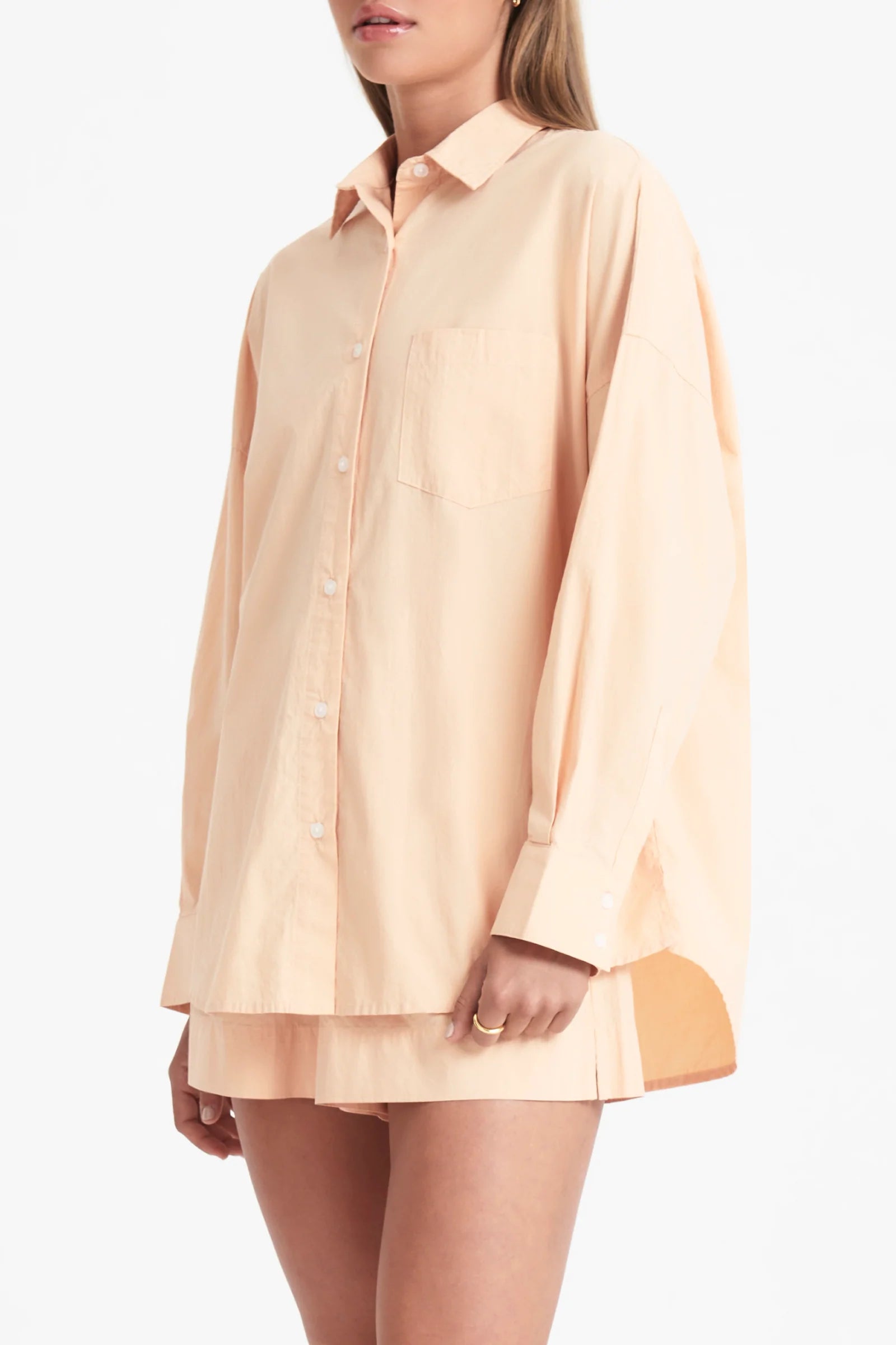 Cruz Poplin Shirt for Men - Lightweight Summer Casual Button Down Shirt in Fresh Melon Color - Perfect for Office, Travel & Outdoor Activities