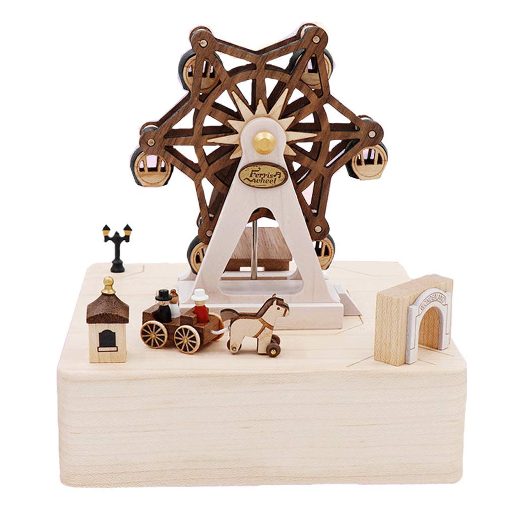 ZCX Jeancard Wooden Music Box - Handcrafted Ferris Wheel Musical Gift for Girls, Boys, Friends & Newlyweds - Perfect Birthday, Wedding & Anniversary Present - Romantic Home Decor & Keepsake Gift Box