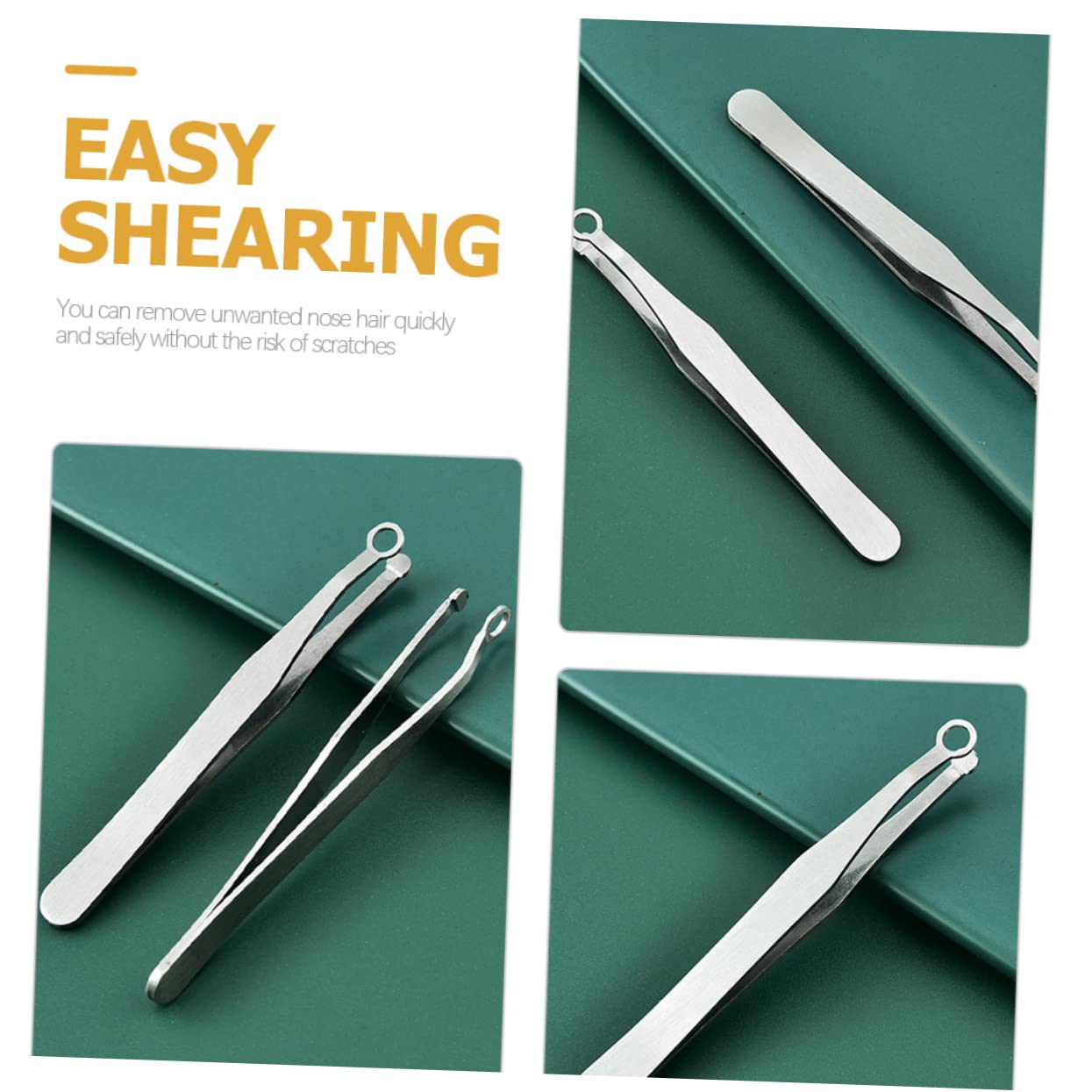 Angoily 2-Pack Stainless Steel Nose Hair Trimmer & Beard Trimmer Set - Precision Eyebrow & Facial Hair Clipper for Men - Grooming Kit for Home, Travel, and Salon Use