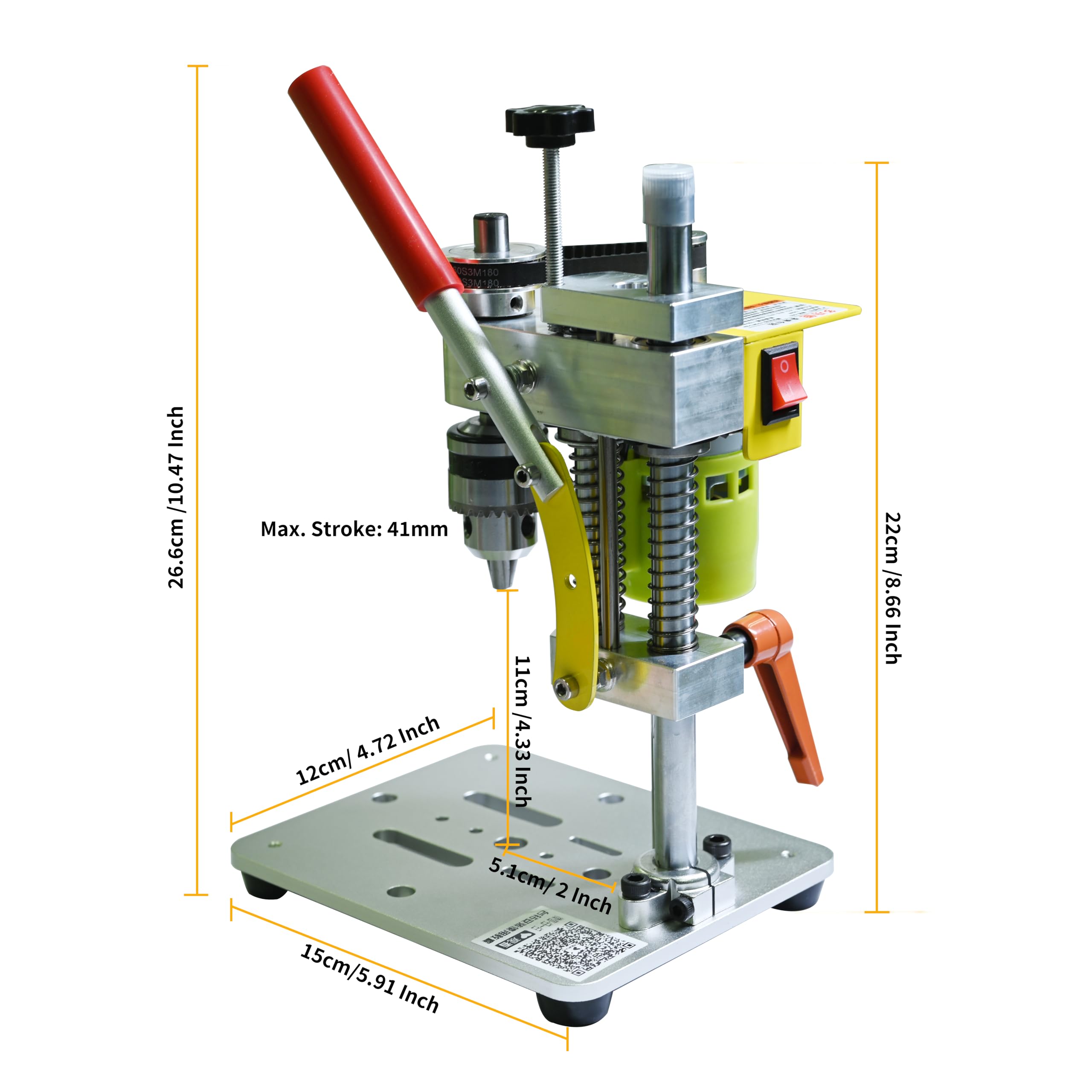 Mefape 7-Speed Electric Mini Drill Press - Precision Benchtop Drill Machine with B10 Chuck (0.6-6mm Bits) for Metal, Wood & Jewelry Making | DIY Crafting, Home Workshop & Small Projects Tool