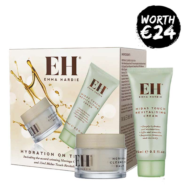 Emma Hardie Hydration On The Go Kit - Travel Skincare Set with Moisturizing Cream & Facial Oil - Perfect for Airplane Travel & On-the-Go Hydration