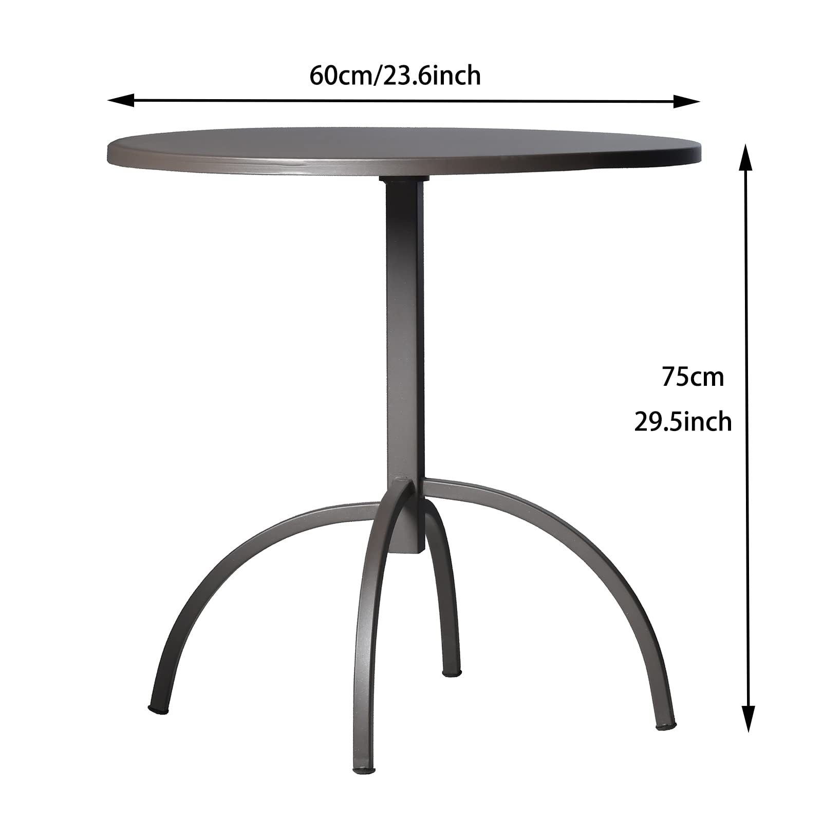 Patio Bistro Metal Dining Table - 23.6