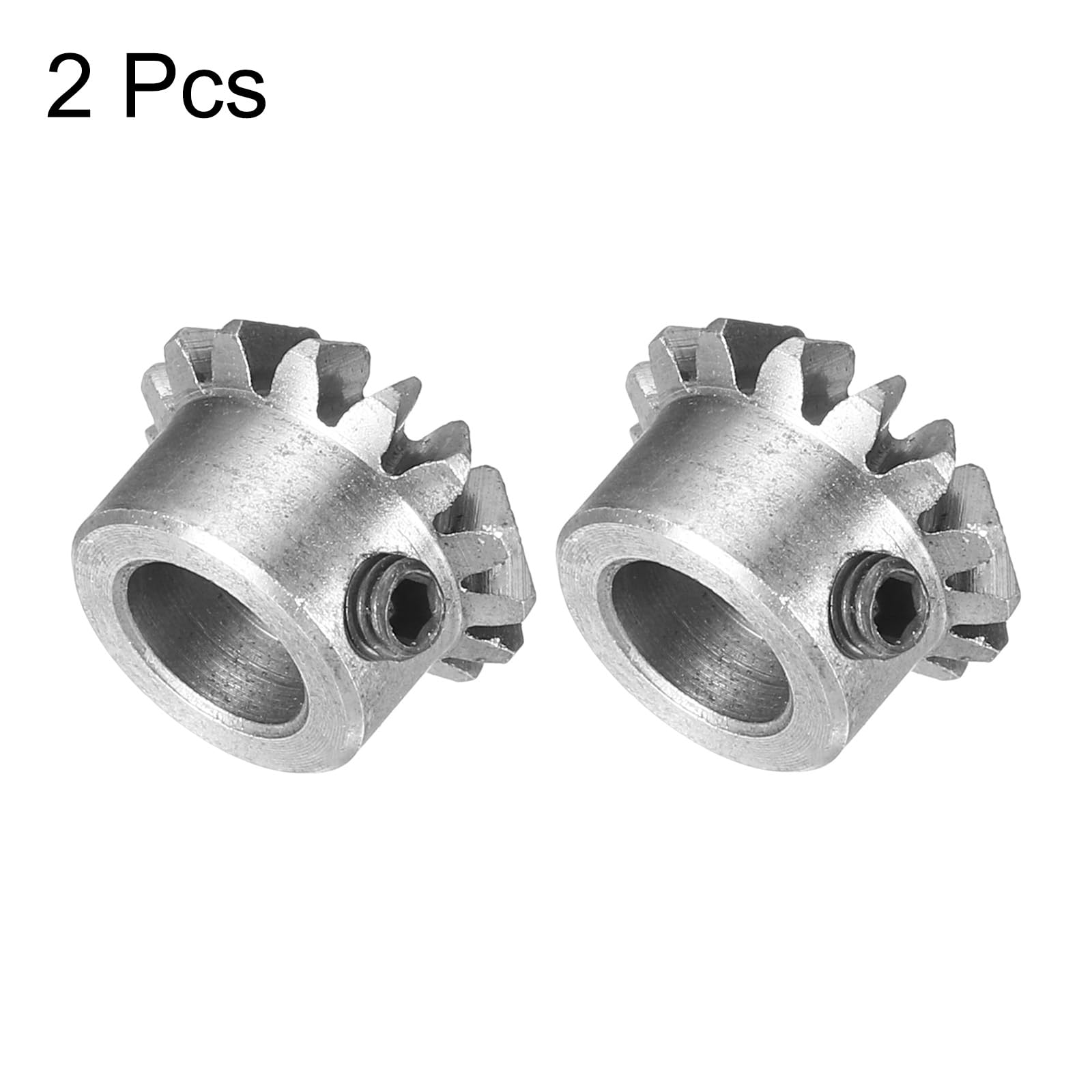 uxcell 2pcs 45# Steel Bevel Gear Set - 0.8 Module, 1:1 Reduction Ratio, 15T 6mm Bore, 45 Degree Angle for Hardware & Mechanical Rotation - Perfect for Robotics, CNC Machines, and DIY Mechanical Projects (Black)