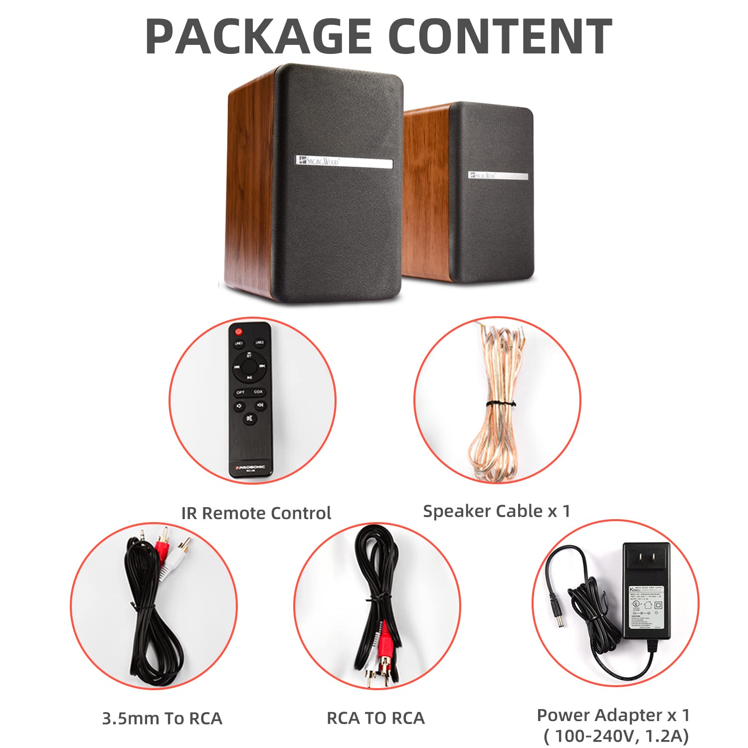 SINGING WOOD BT25 (2024 Version) 80W Bluetooth Bookshelf Speakers with Optical/Aux Inputs & Subwoofer Line Out - Wooden Enclosure for PC, TV, Turntable - Perfect for Home Theater, Gaming & Music Listening (Beach Wood Finish)
