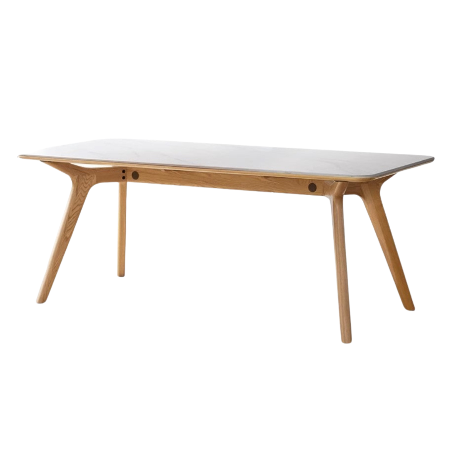 Solid Oak Wood Modern Dining Table - Rustic Farmhouse Style for Kitchen, Dining Room & Small Spaces