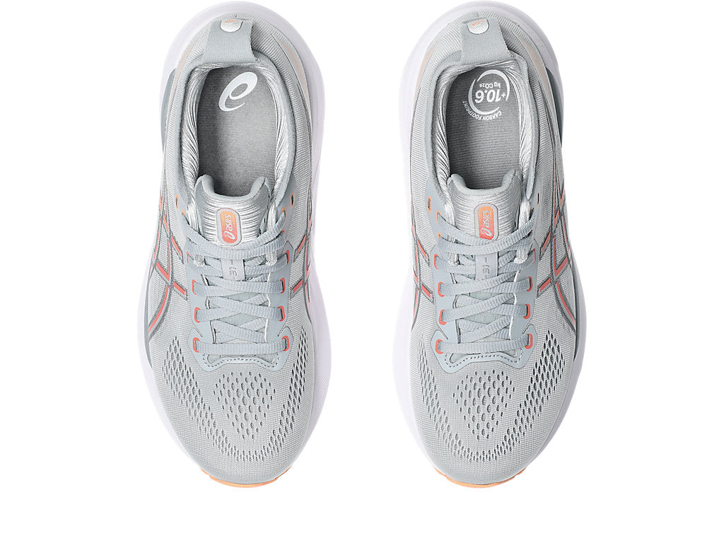 ASICS Women's GEL-Kayano 31 Wide Running Shoes - Piedmont Grey/Papaya | Stability & Cushion for Road Running, Jogging, Gym Workouts