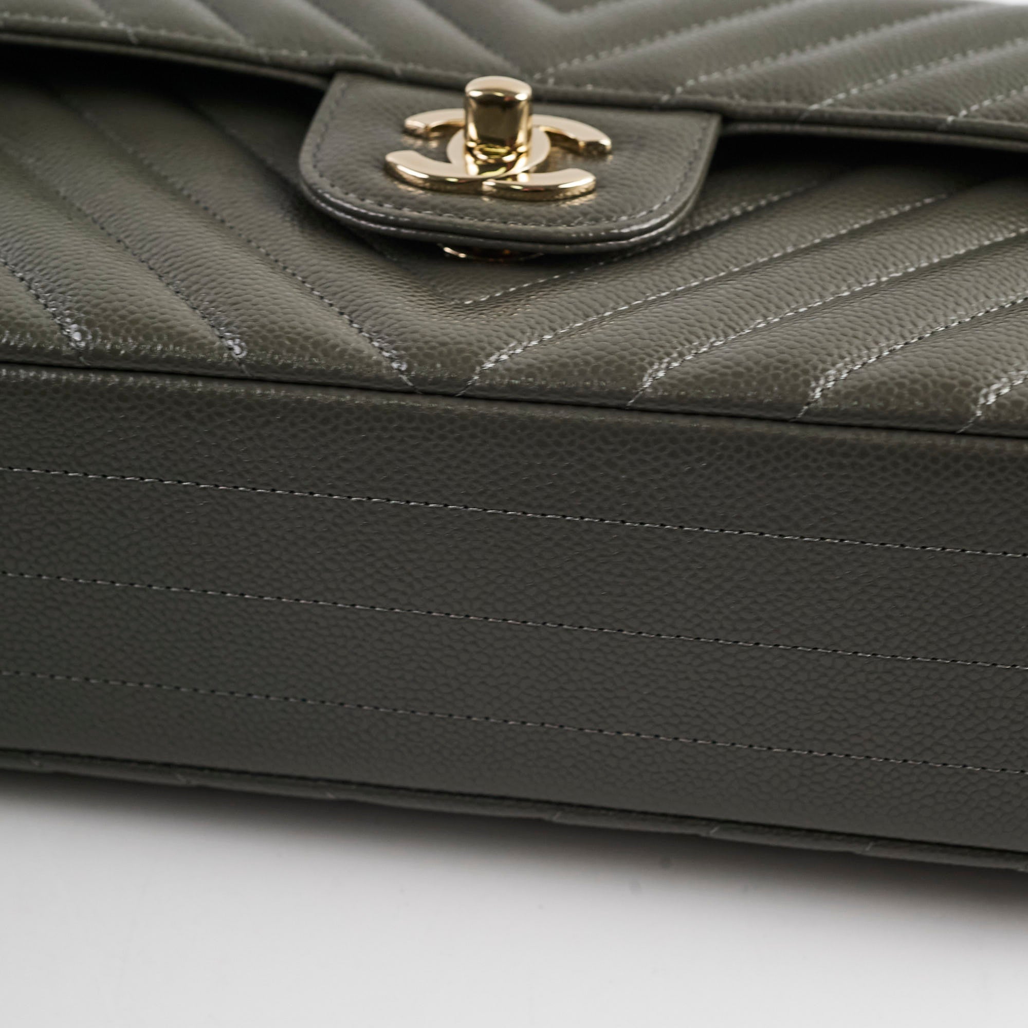 Chanel 20B Caviar Chevron Small Classic Flap Bag Grey - Timeless Luxury Handbag for Women | Perfect for Evening Events, Date Nights & Special Occasions