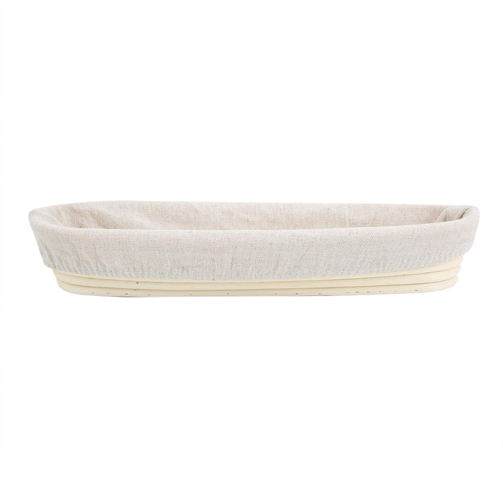 Oval Bread Proofing Basket with Linen Liner - Rattan Fermentation Basket for Sourdough & Artisan Bread Baking - Perfect for Home Bakers & Professional Kitchens (Great for Bread Making, Pastry Prep & Dough Rising)