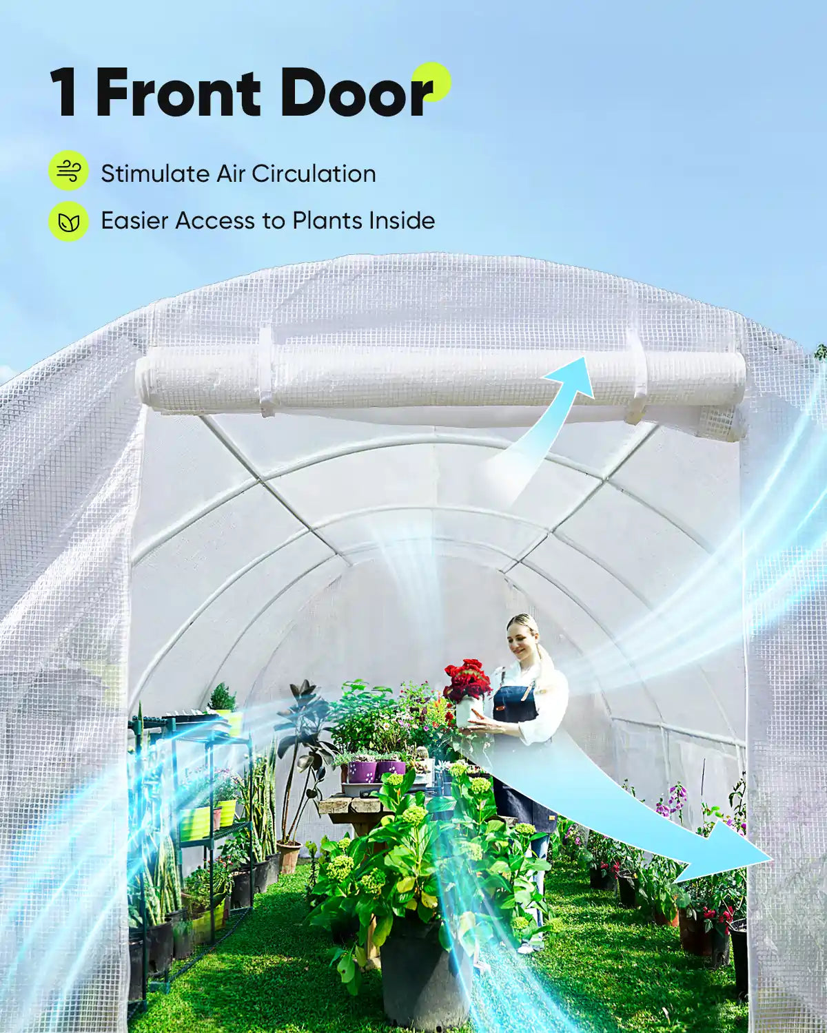 20' x 10' x 6.6' Large Walk-in Greenhouse for Outdoor Gardening - Perfect for Growing Vegetables, Flowers & Plants Year-Round