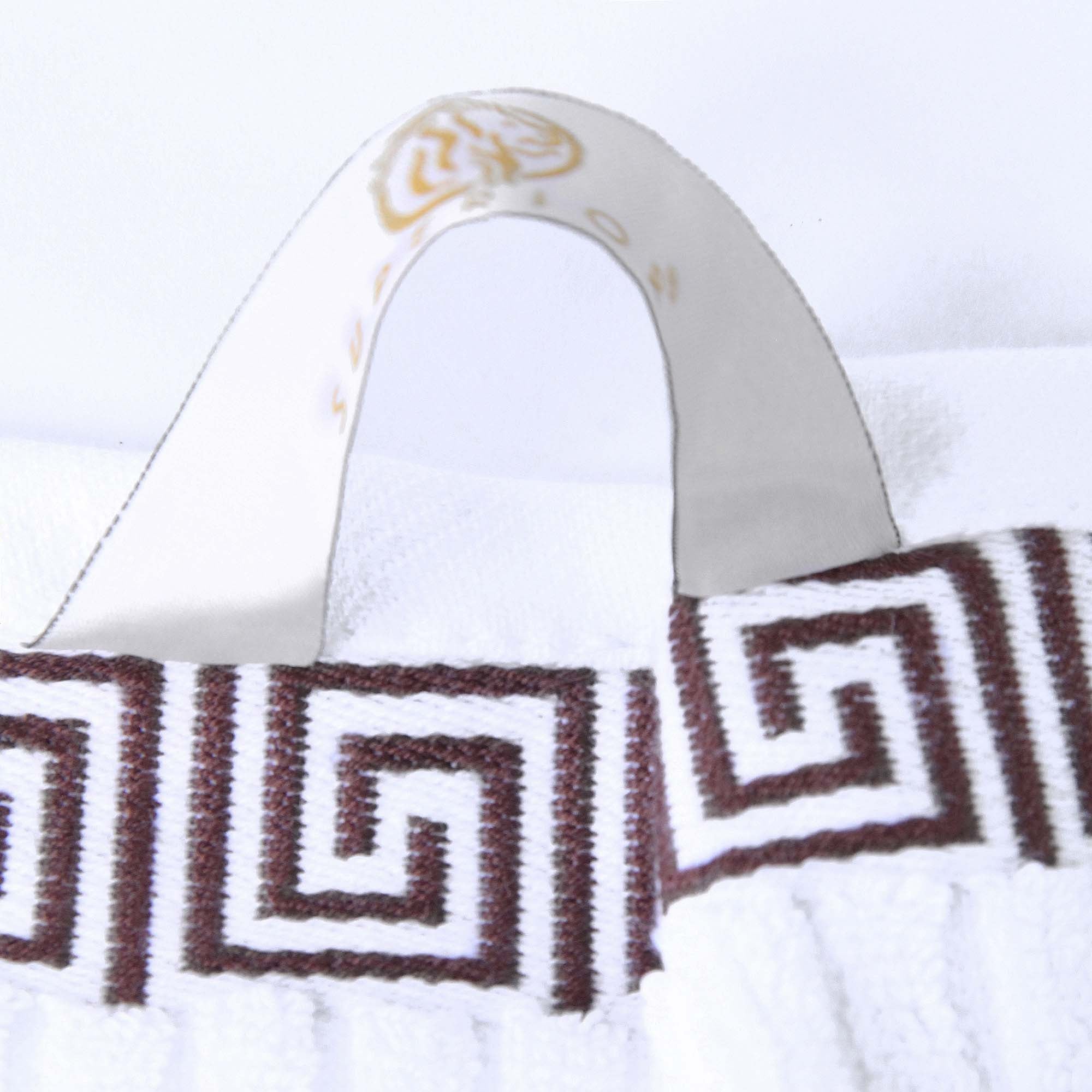 Premium 8-Piece Cotton Towel Set with Greek Scroll & Floral Design - Soft Bath Towels, Hand Towels & Washcloths - Perfect for Bathroom, Spa & Luxury Home Decor