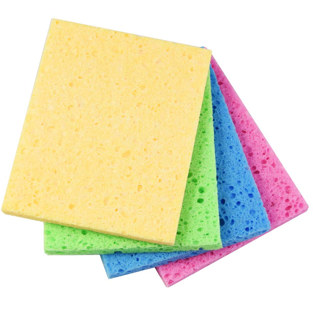Yookat 30-Pack Non-Scratch Kitchen Sponges | Heavy Duty Dishwashing & Cleaning Sponges | Eco-Friendly Natural Colored Sponges for Kitchen, Bathroom & Household Cleaning | Perfect for Dishes, Countertops & Appliances