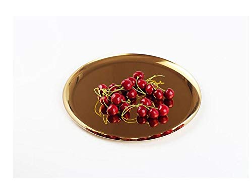 C&L 3-Pack Gold Stainless Steel Vanity Tray - Large Round Cosmetic & Jewelry Organizer with Towel Holder - Perfect for Bathroom Countertop, Dresser, and Makeup Table Organization