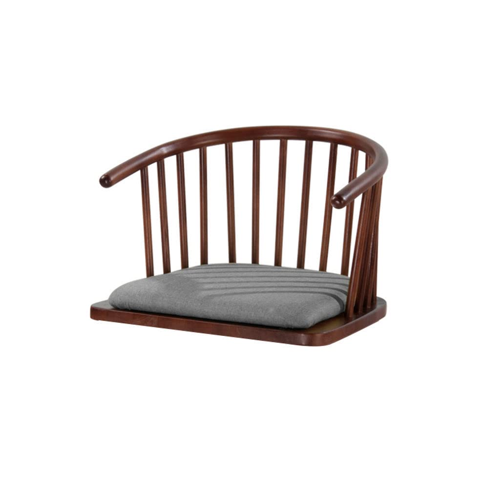 SINKITA Wood Tatami Floor Chair - Japanese Zaisu Legless Chair for Meditation, Reading & Gaming - Ergonomic Floor Seating for Living Room, Balcony & Zen Spaces