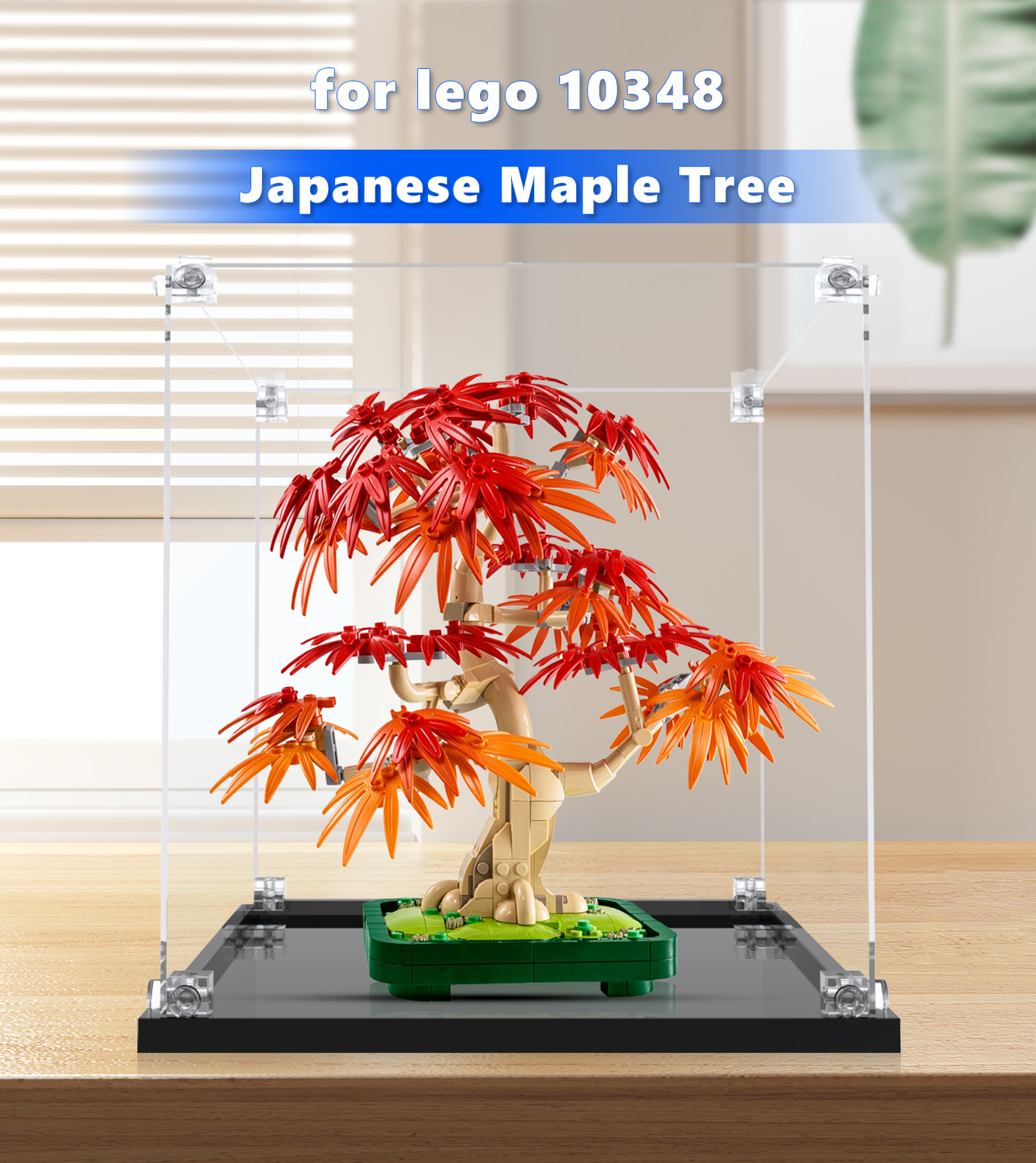 LEGO® The Botanical Collection Japanese Red Maple Bonsai Tree 10348 Display Case - Acrylic Protection for LEGO Bonsai Model - Perfect for Home Decor, Office Display & Gift for LEGO Enthusiasts