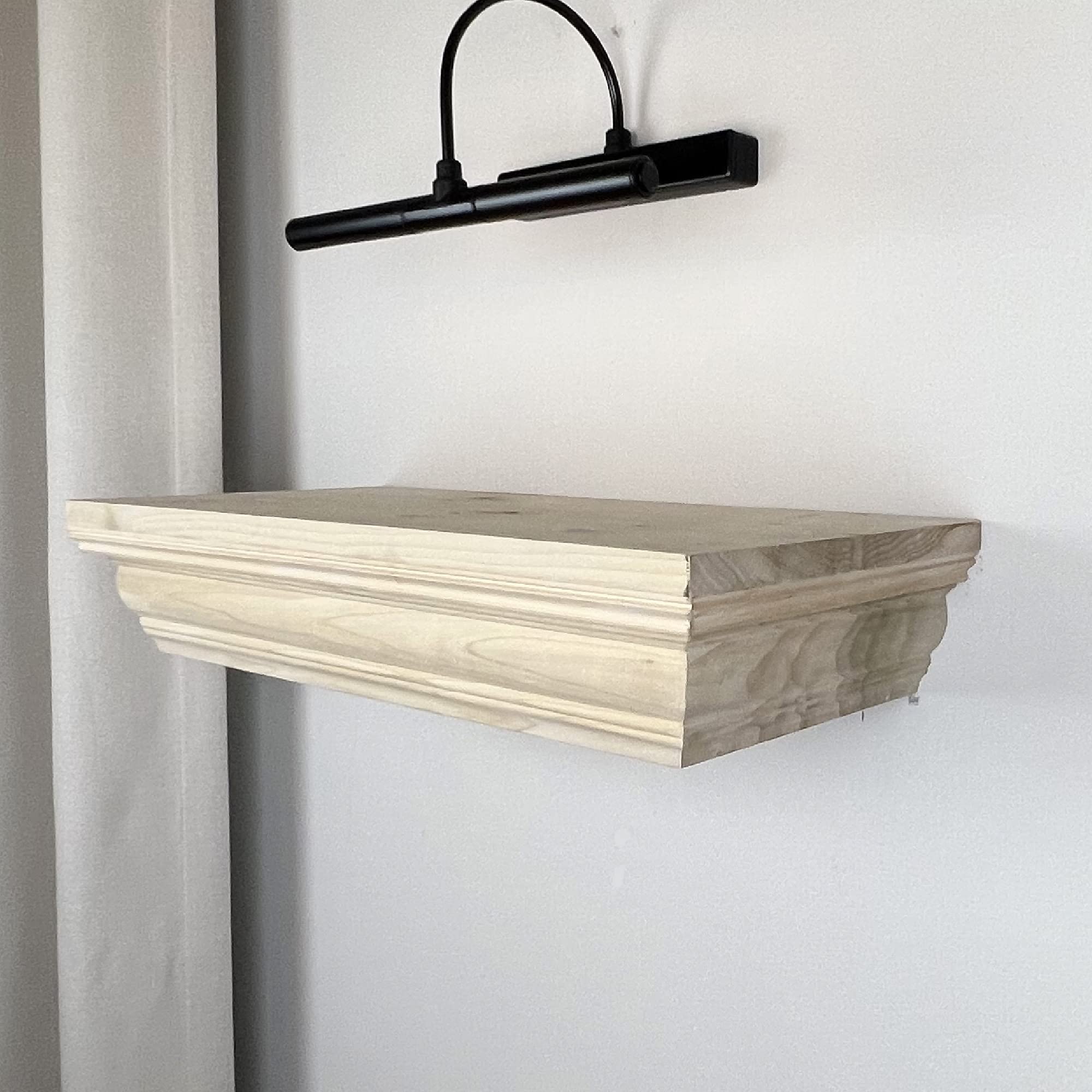 Concealed Gun Shelf with RFID Lock & Hidden Trap Door - Natural Wood 23x11.5x4 Inches (Unfinished) - Secure Handgun Storage for Home, Bedroom, Closet & Office - Model 2412R-UF