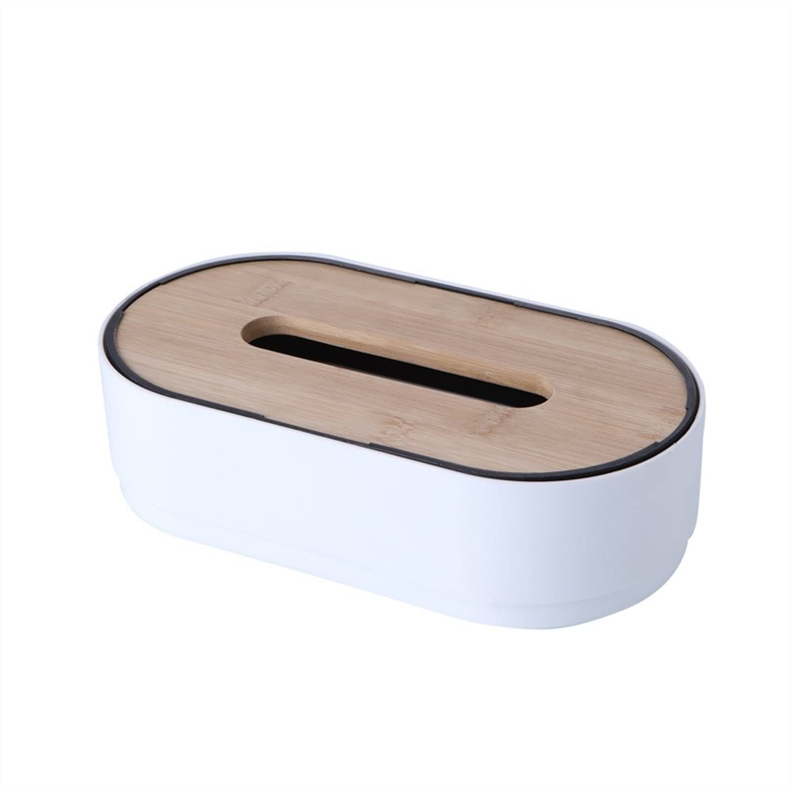 Eco-Friendly Wooden Tissue Box Holder with Removable Lid - White Tissue Paper & Napkin Organizer for Bathroom, Living Room, and Kitchen Decor