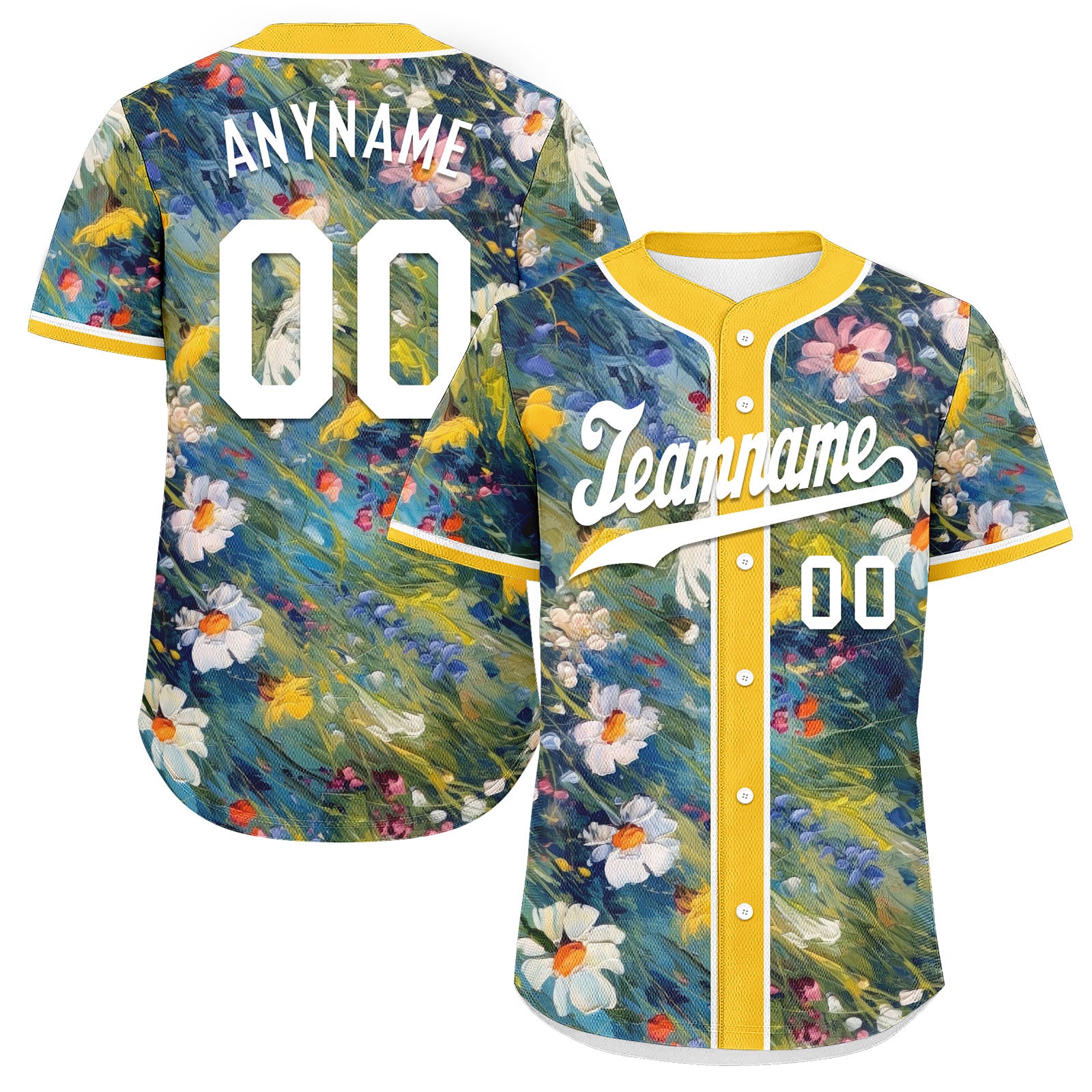 Custom Graffiti Floral Baseball Jersey - Personalized Abstract Design Authentic Sports Jersey BSBJ01 D020171 for Streetwear, Hip Hop Fashion & Baseball Games