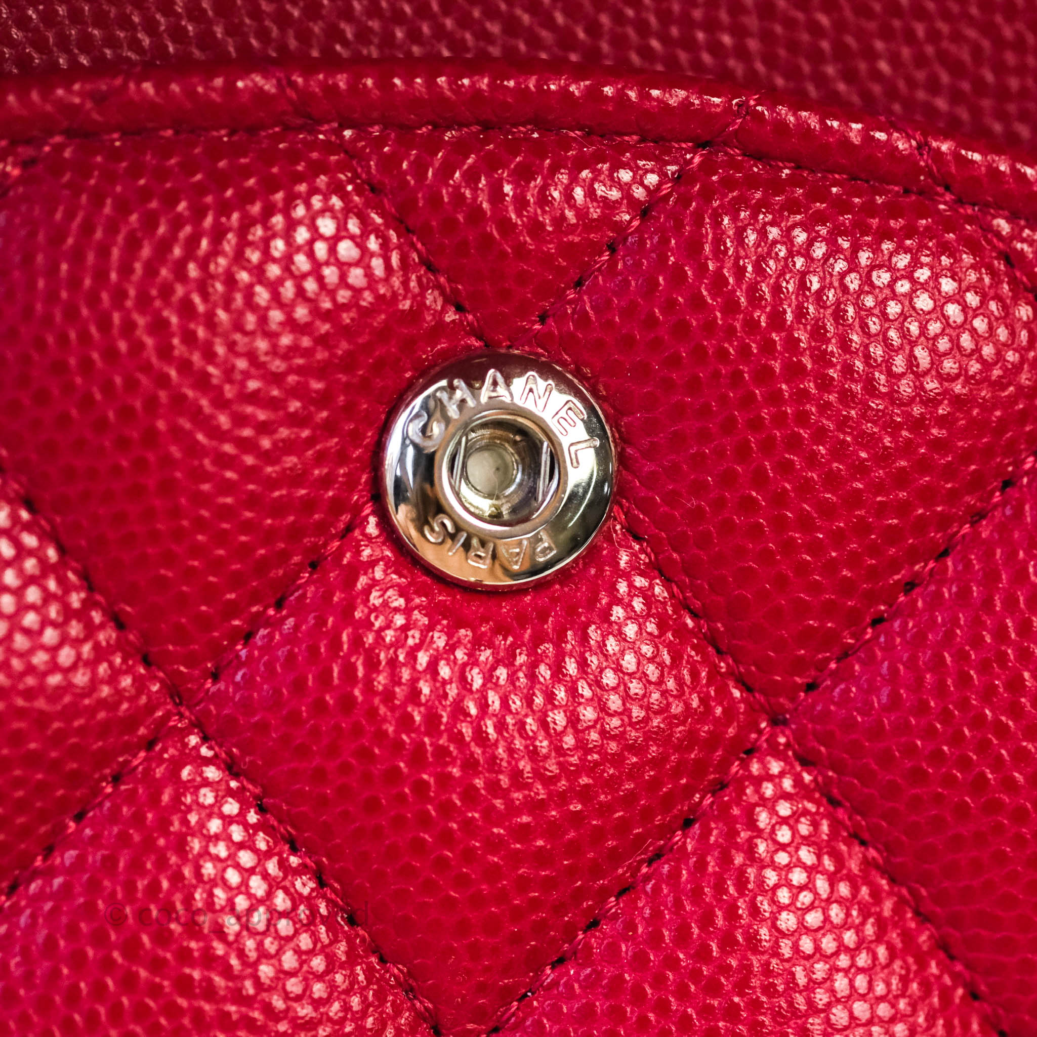 Chanel Classic Medium Double Flap Bag - Red Caviar Leather with Silver Hardware | Authentic Luxury Handbag for Women | Perfect for Parties, Weddings & Everyday Elegance