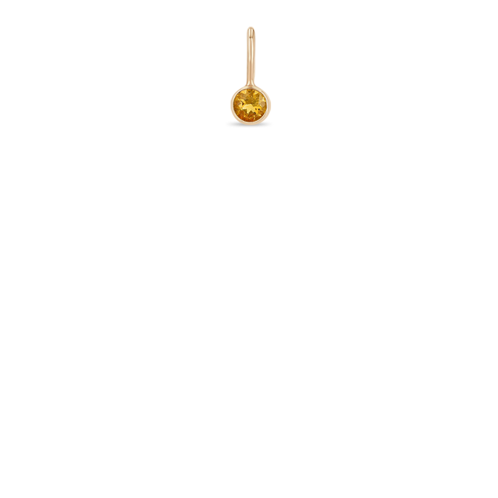 14K Gold Citrine Charm Pendant Necklace - Dainty Gemstone Jewelry for Women - Perfect for Birthday Gifts, Anniversary & Everyday Elegance