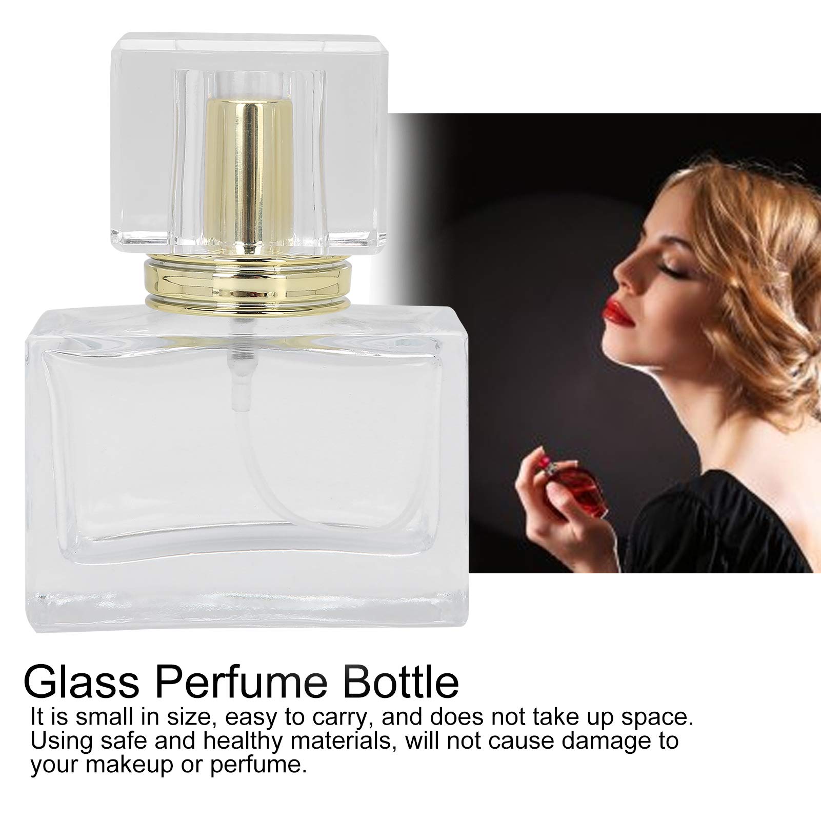 Dioche 3-Pack 30ml Clear Glass Perfume Atomizer Spray Bottles - Refillable Empty Perfume Bottles with Gold Dispenser for Travel, Makeup & Fragrance Storage | Perfect for DIY Essential Oils, Cologne & Cosmetic Liquids