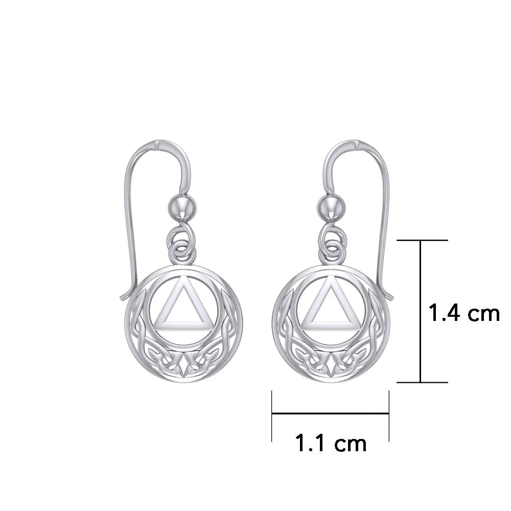AA Recovery Unity Earrings TER1376 - Elegant Silver Jewelry for Women, Perfect for Gifts, Parties & Everyday Wear