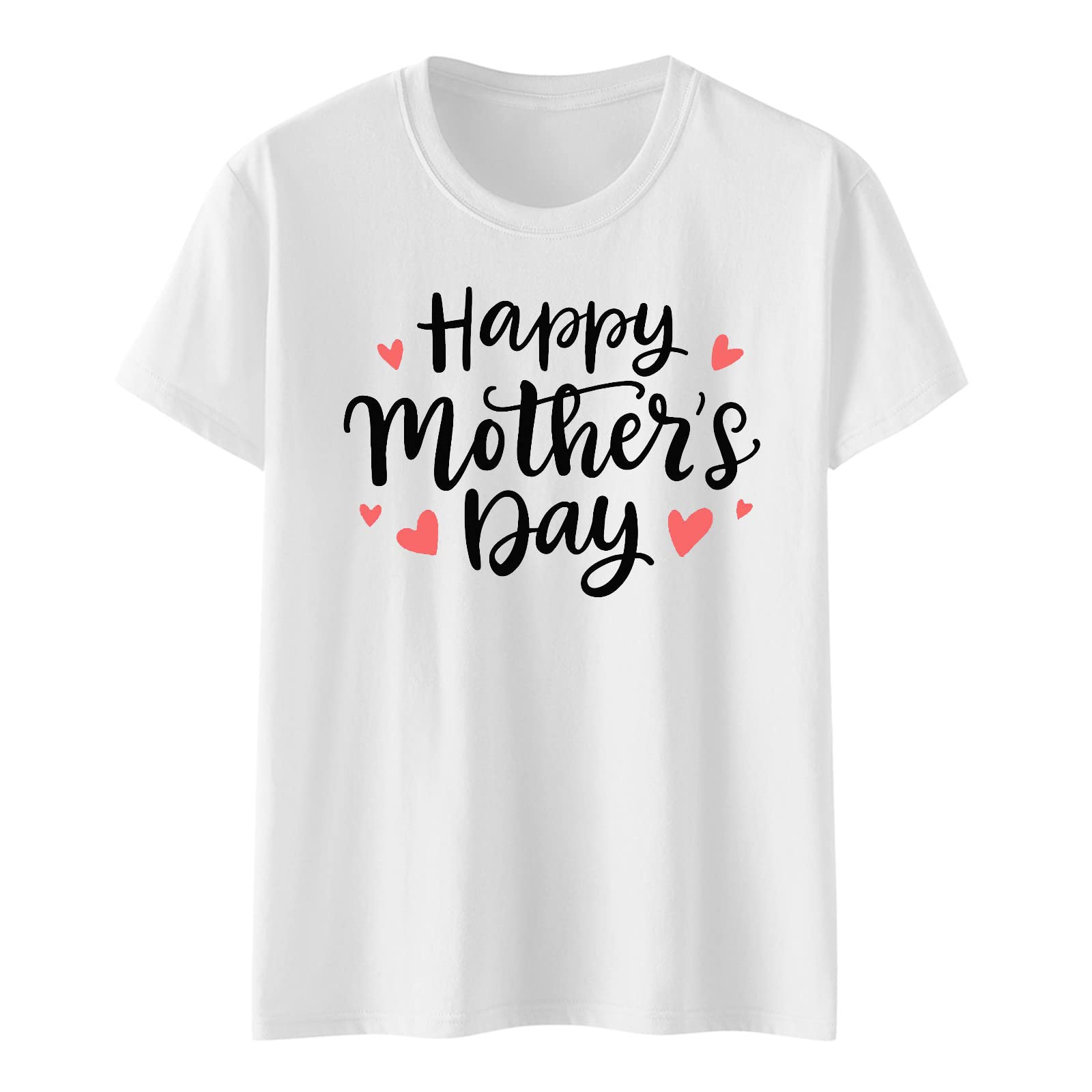 Women's Casual V-Neck T-Shirts - Short Sleeve Letter Print Blouse for Everyday Wear, Mother's Day Gift & Office Outfits