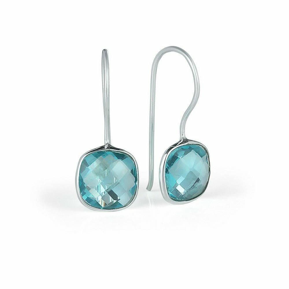 Blue Topaz Earrings for Women - Sterling Silver Stud Earrings | Elegant Jewelry Gift for Birthday, Anniversary & Special Occasions